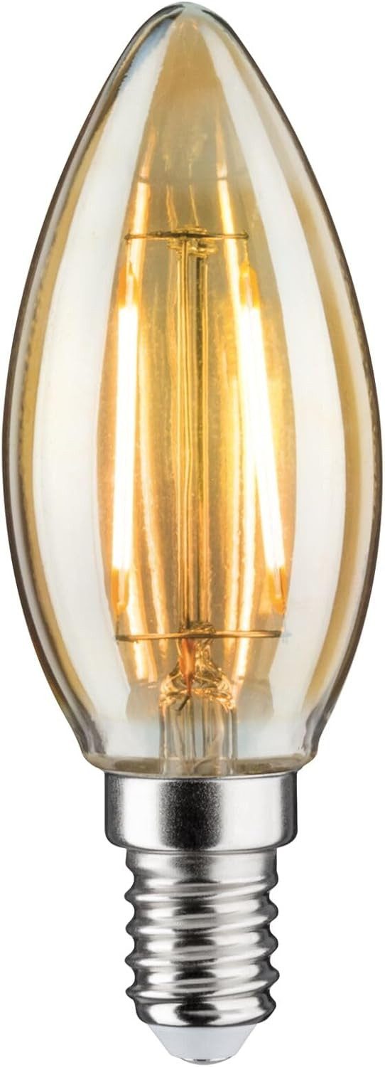 Paulmann LED-Leuchtmittel Paulmann 28524 LED Lampe Vintage Kerze 2W Retro Leuchtmittel Kerzenlam, 1 St., Paulmann 28524 LED Vintage-Kerze 2W E14 Gold Goldlicht