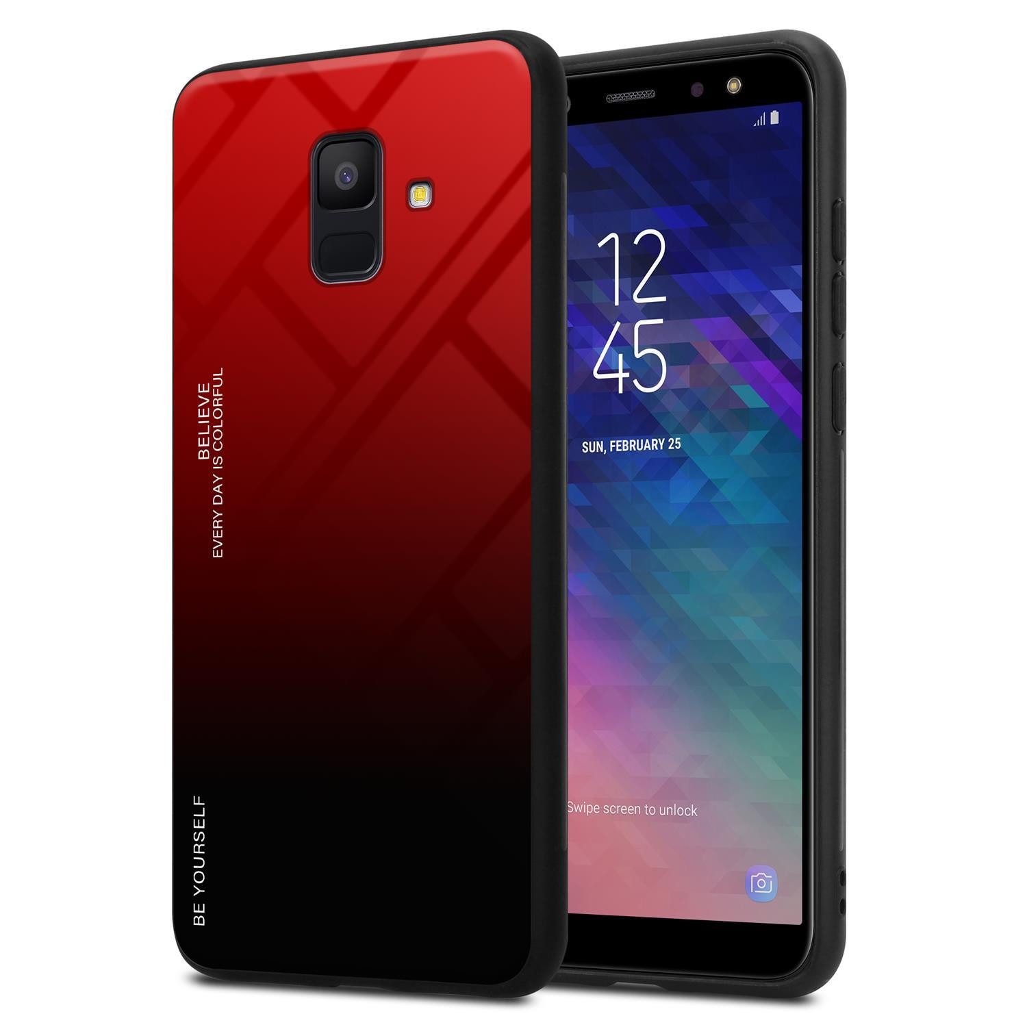 Cadorabo Handyhülle für Samsung Galaxy A6 2018 Hülle Samsung Galaxy A6 2018, Robustes Hard Case - Handy Schutzhülle - Hülle - Back Cover Bumper