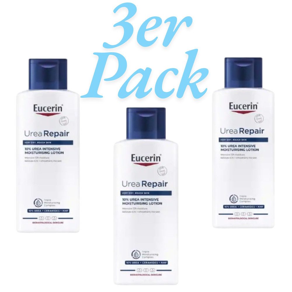 Eucerin Körpercreme 3er Pack Eucerin Urea Repair Intensivlotion 250 ml, für trockene Haut Spar-Set, mit 250 ml Inhalt