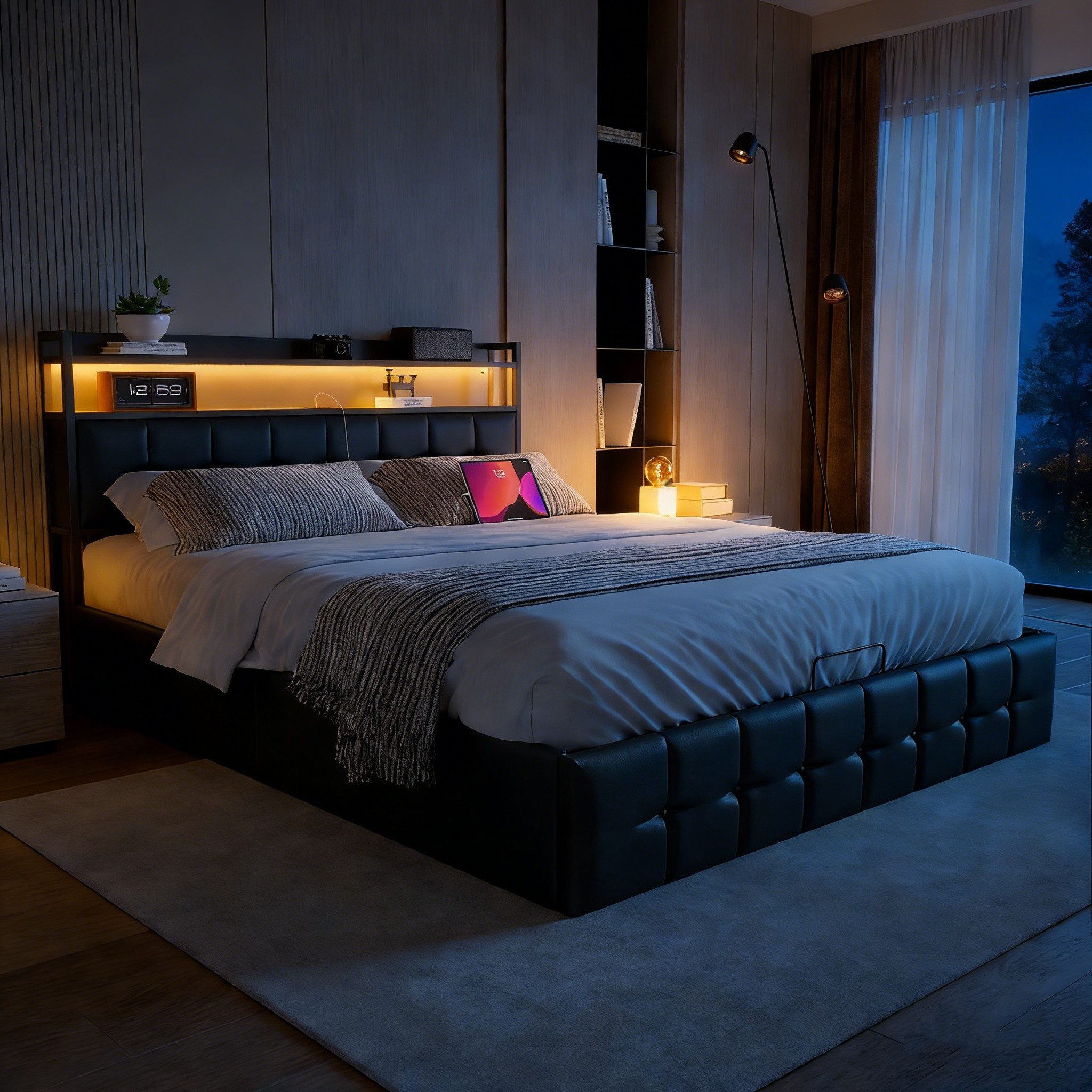 PXloue Polsterbett Doppelbett Boxspringbett Stauraumbett mit Lattenrost, Ko günstig online kaufen