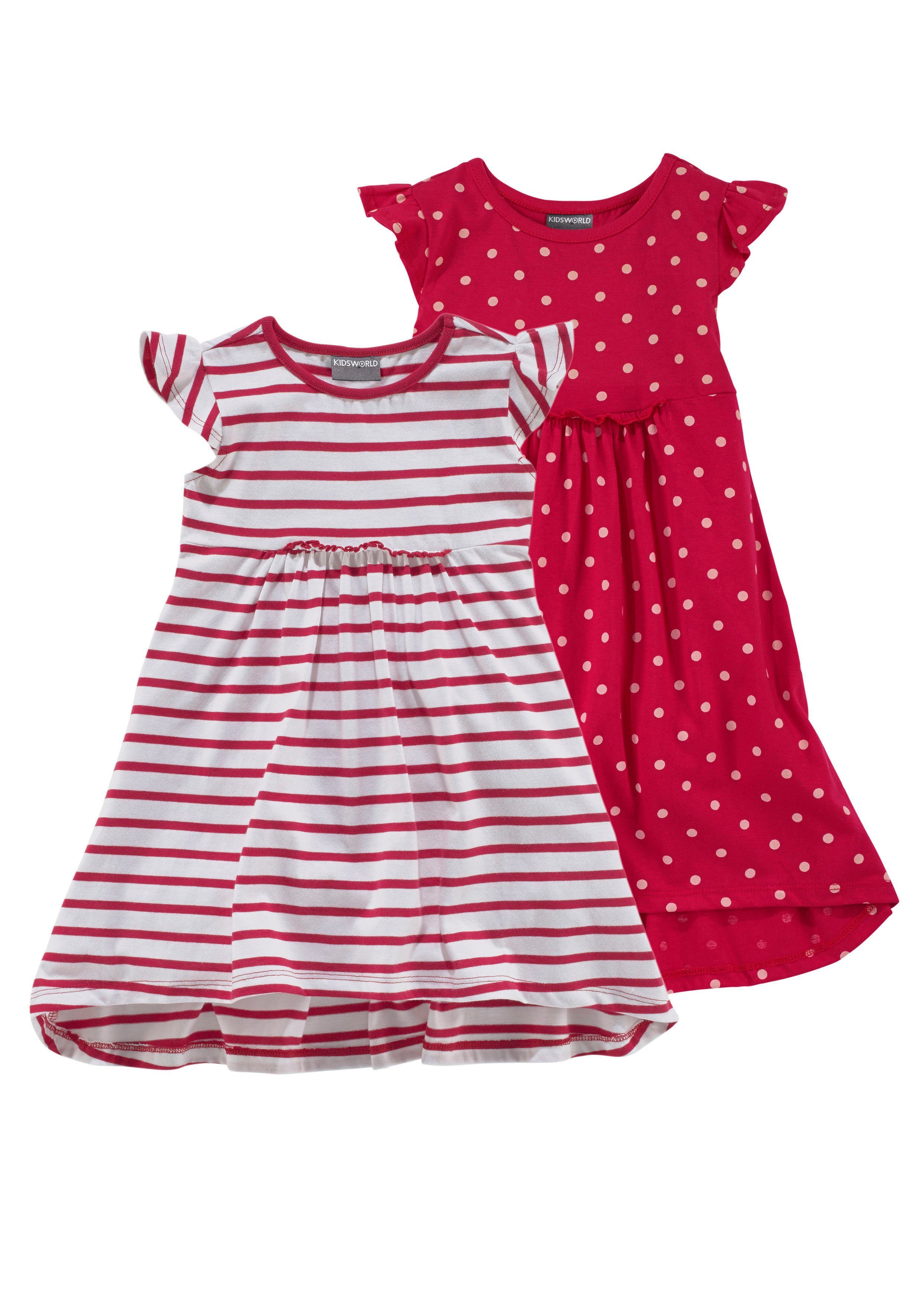 KIDSWORLD Jerseykleid für kleine Mädchen (Packung, 2-tlg., 2) festliche Anlässe, kniefrei, modischer Stil, aus reiner Baumwolle