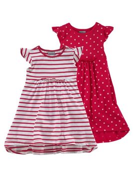 KIDSWORLD Jerseykleid für kleine Mädchen (Packung, 2-tlg), mit Punkten und Streifen