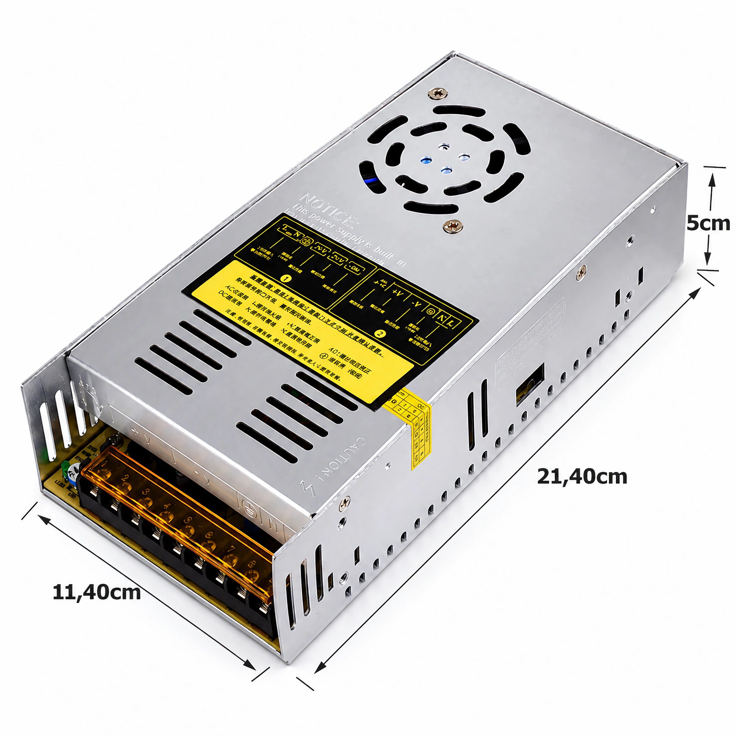 Bolwins D85C Bolwins AC/DC Schaltnetzteil Netzteil Adapter 230V / 24V 20A 480W AC/DC-Einbaunetzteil (robustes Aluminiumgehäuse, Überlastschutz, Überspannungsschutz)