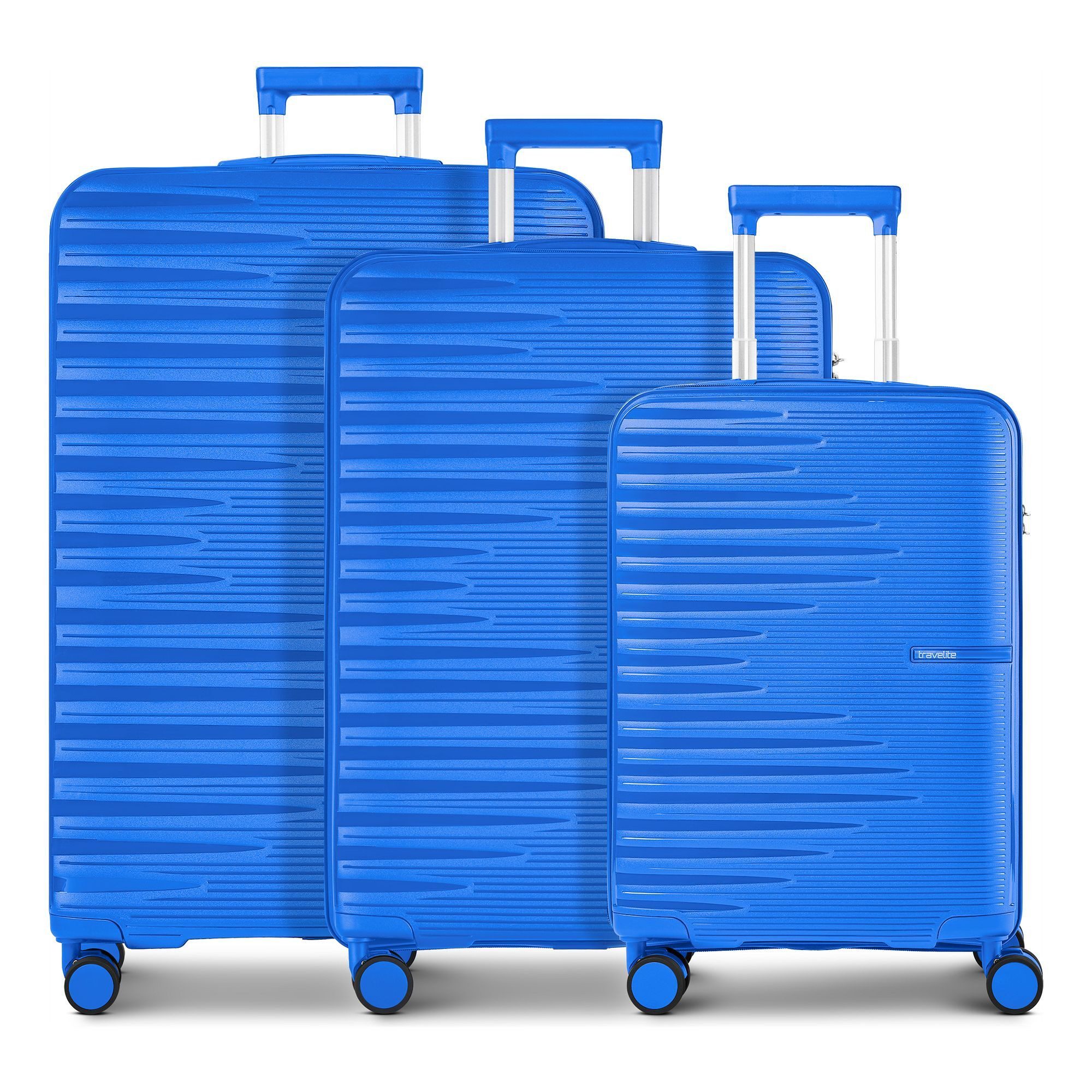 travelite Trolleyset Pacific, 4 Rollen, (3-teilig, 3 tlg), Polypropylen