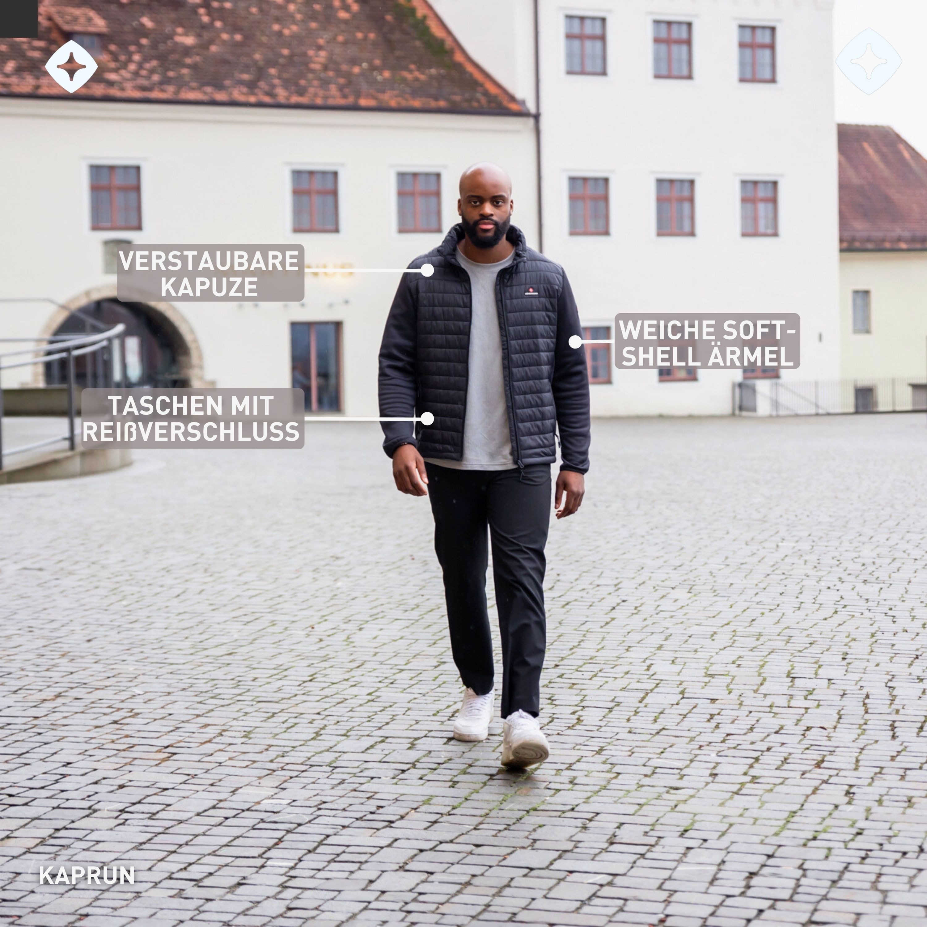 Höhenhorn Hybridjacke Kaprun Herren Jacke für Männer Steppjacke Softshell Sportjacke Steppjacken Softshelljacken Kombination