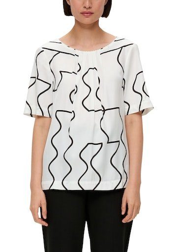 s.Oliver BLACK LABEL Kurzarmbluse mit Raffungen günstig online kaufen
