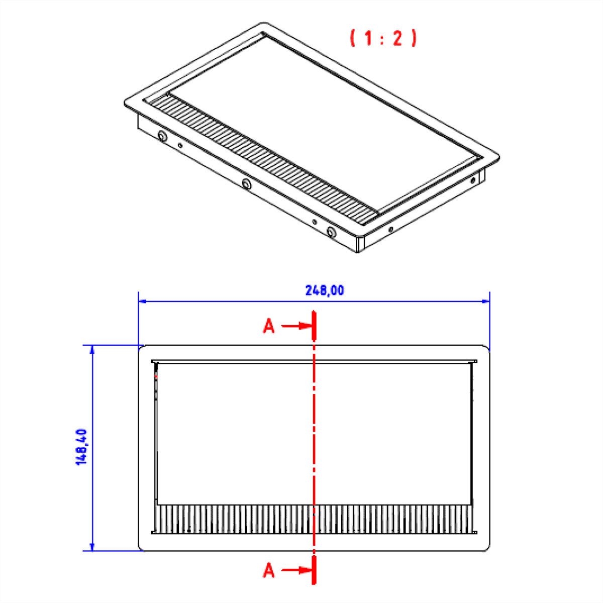 Bachmann CONI COVER Einbaurahmen Einbau-Tischsteckdosenleiste, 3fach schwarz, 911.502