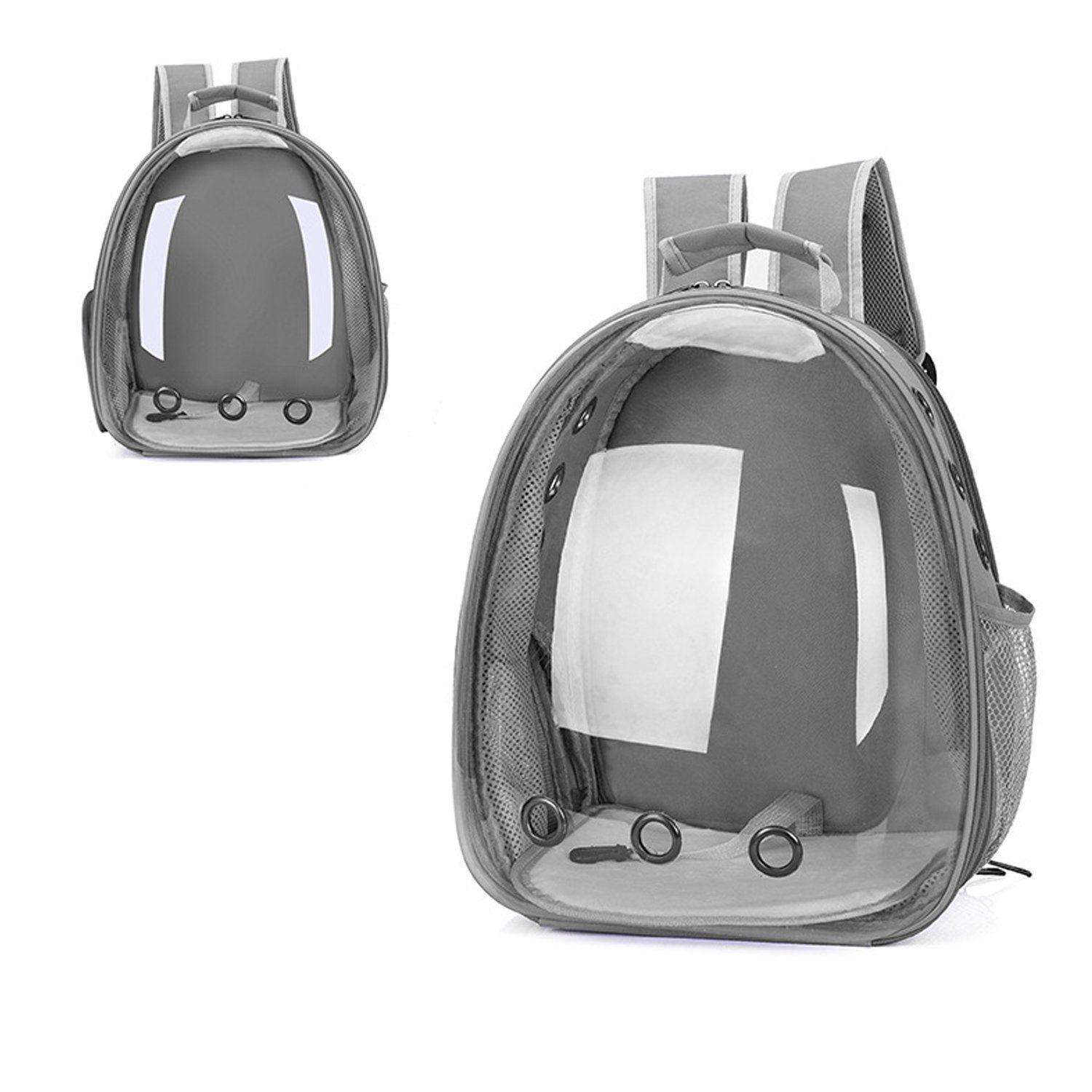 zggzerg Tiertransporttasche Katzentrager-Rucksack, vorne hinten, doppelt  erweiterbar, durchsichtig bis 9,00 kg