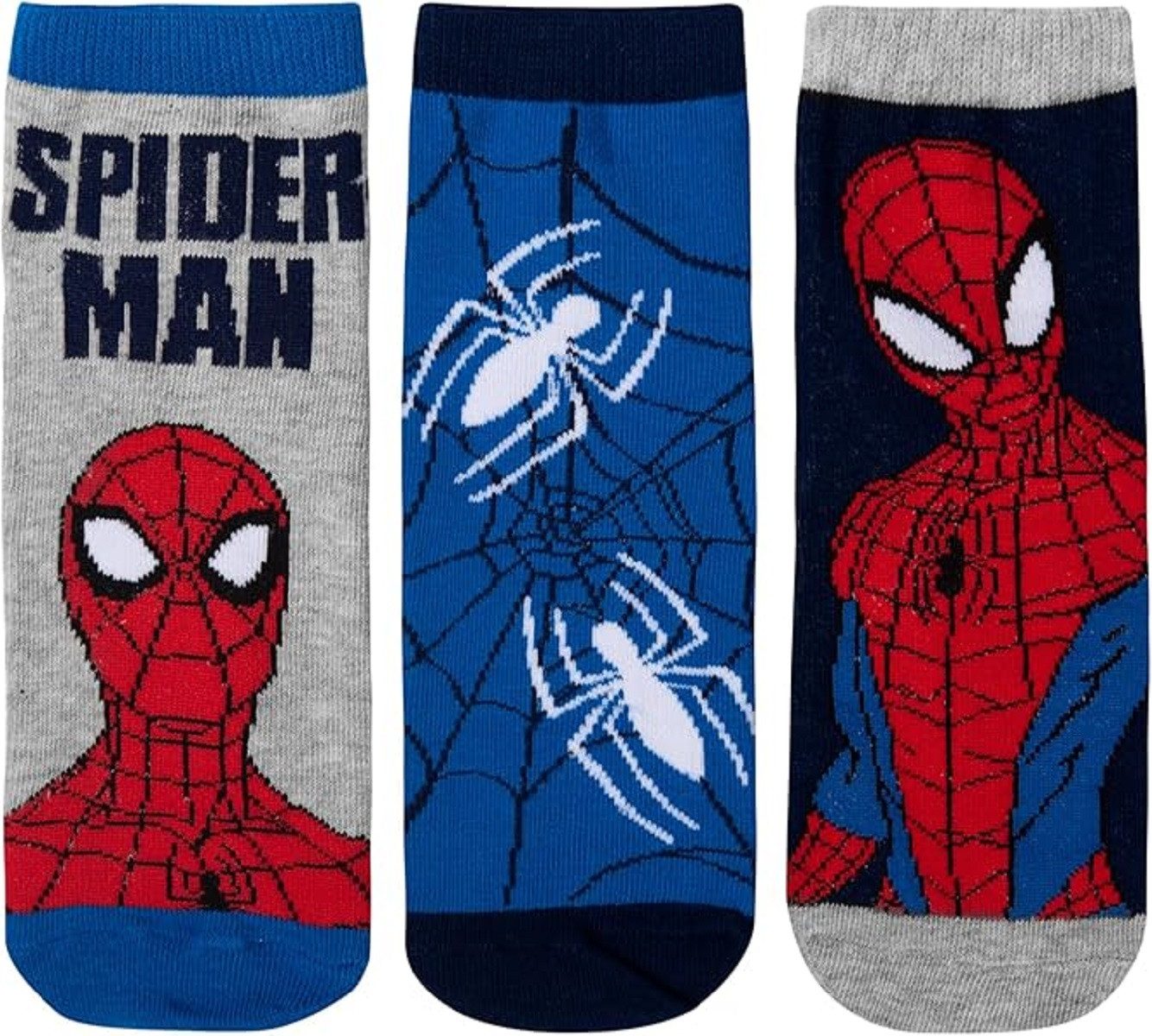 Spiderman Sneakersocken Sneaker Kindersocken 3er Pack Bequeme Socken für Kinder – Bild 2 von 2