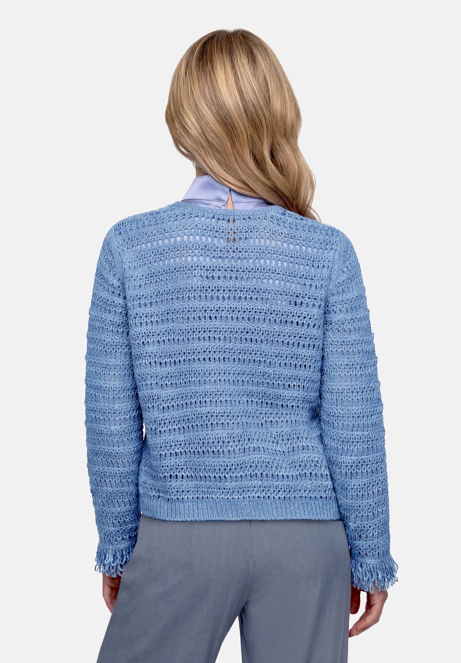 Betty Barclay Strickjacke Damen mit Fransen (1-tlg)