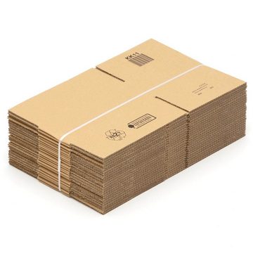 KK Verpackungen Versandkarton, 25 Faltkartons 230 x 170 x 80 mm Postversand Warenversand Wellpappkartons Braun
