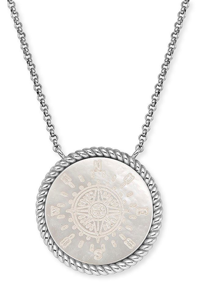 Engelsrufer Kette mit Anhänger Mystische Windrose Ornament, ERN-ORNAWINDR-PE, mit Perlmutt (synth) | Silberketten