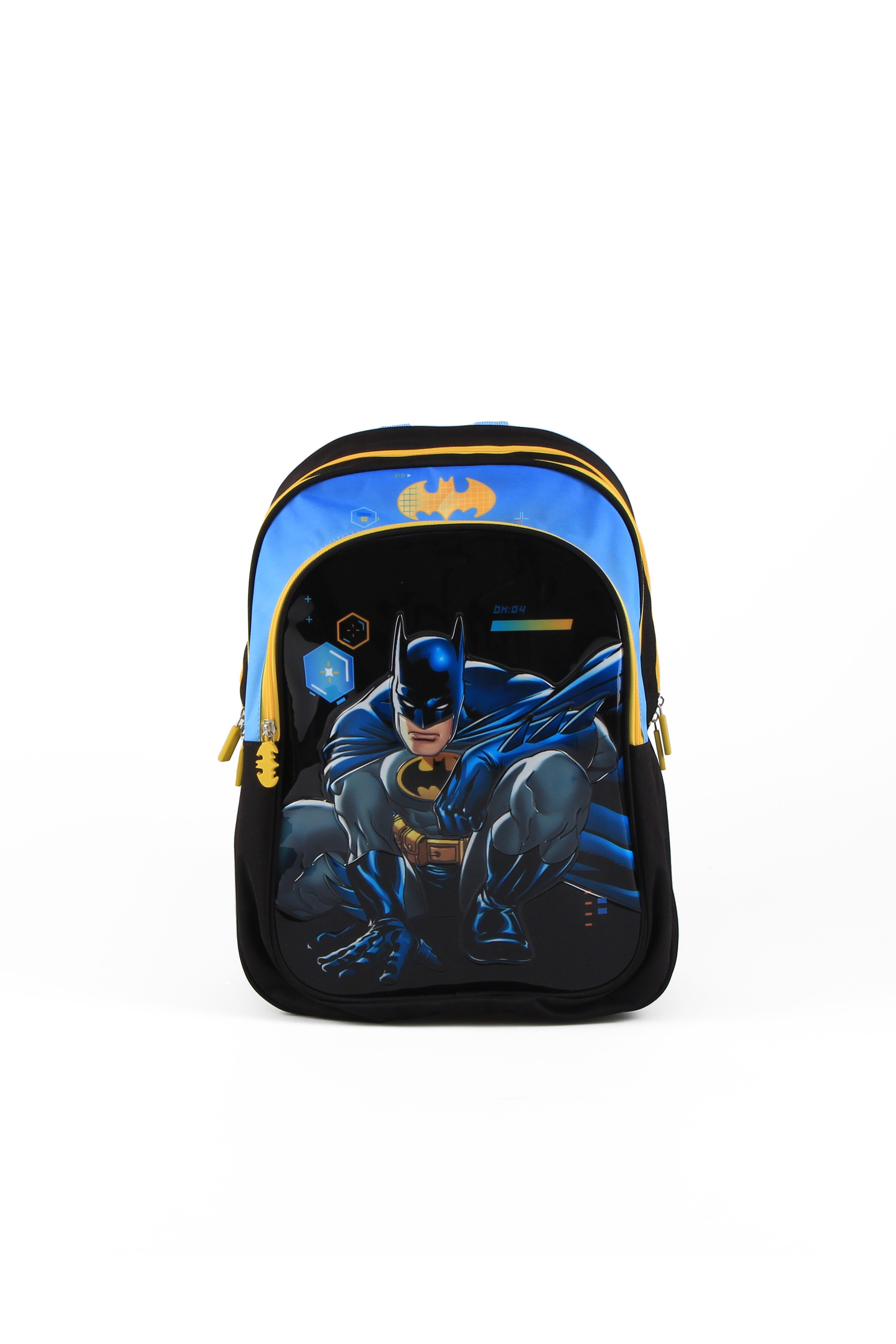 Batman Schulranzen Rucksack Schultasche 38cm 1 Reißverschlussfach + 1 Fronttasche