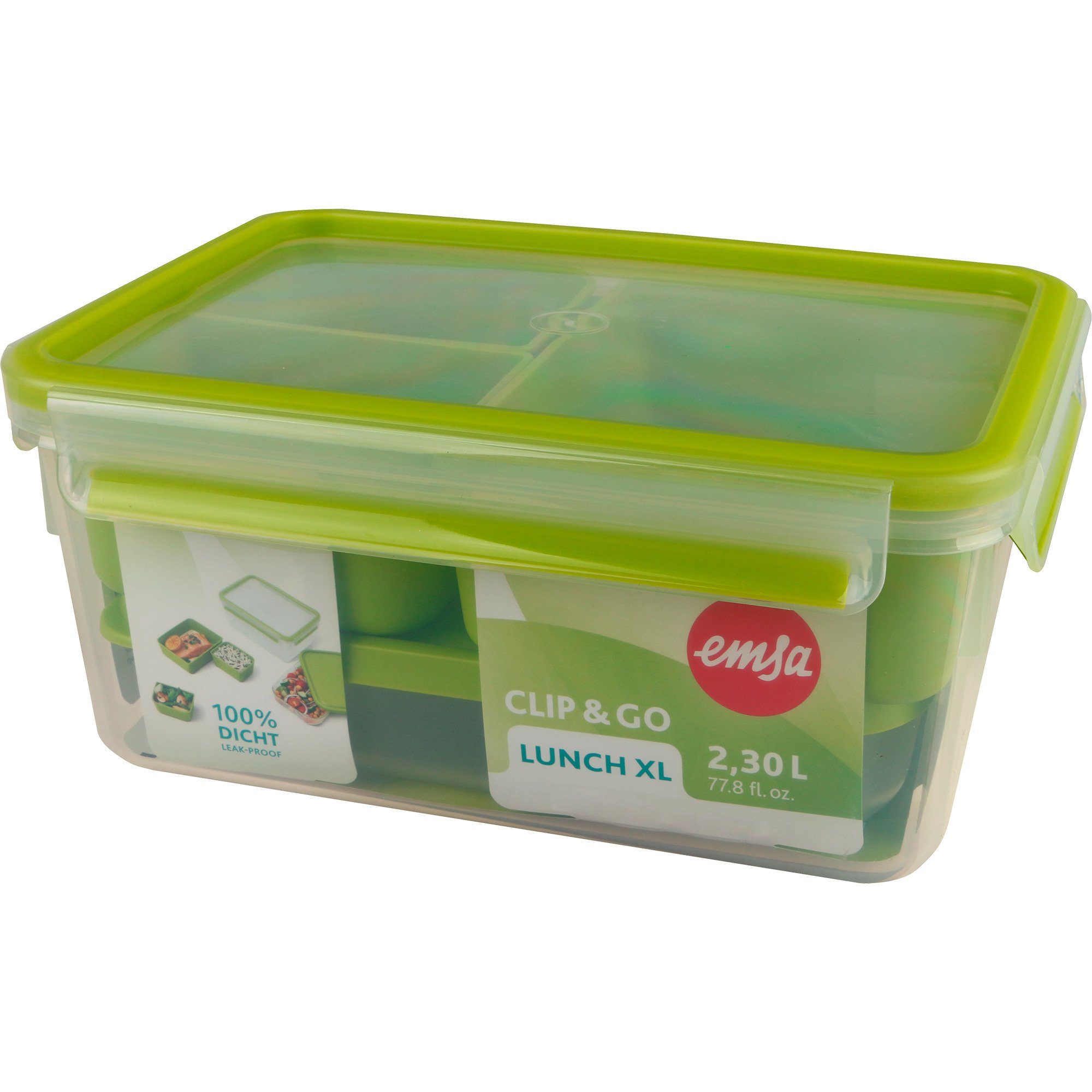 Emsa Lunchbox Emsa CLIP & GO Lunchbox XL, Lunch-Box, (mit