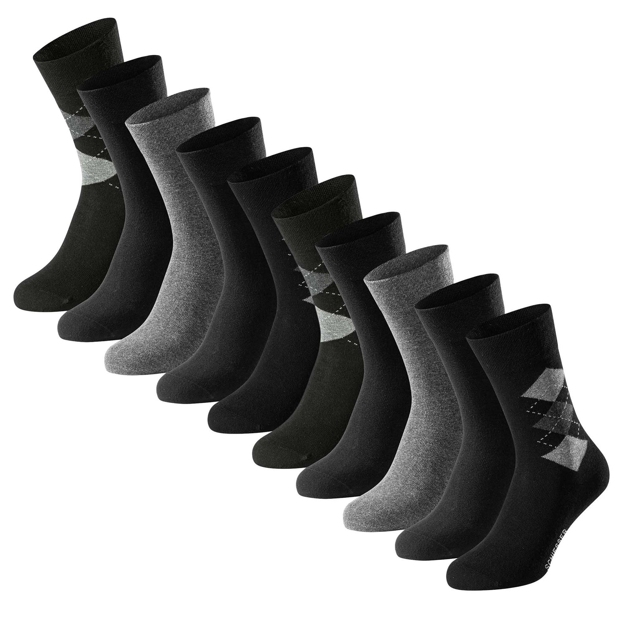 Schiesser Kurzsocken Herren Socken 10er Pack Baumwolle Bluebird 10P (Packung, 10er Pack)