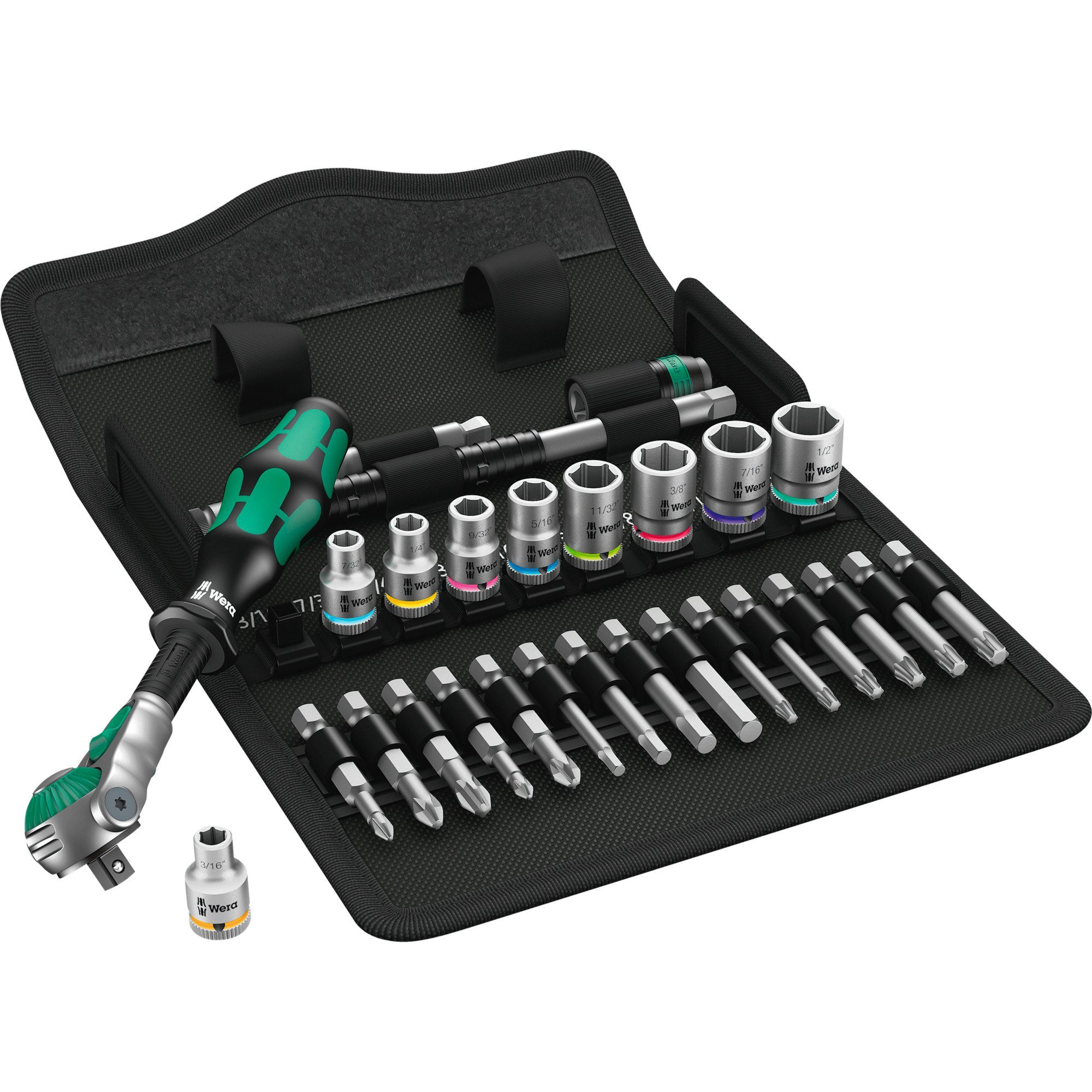 Wera Ratschenringschlüssel Wera 8100 SA 9 Zyklop Speed-Knarrensatz, zöllig