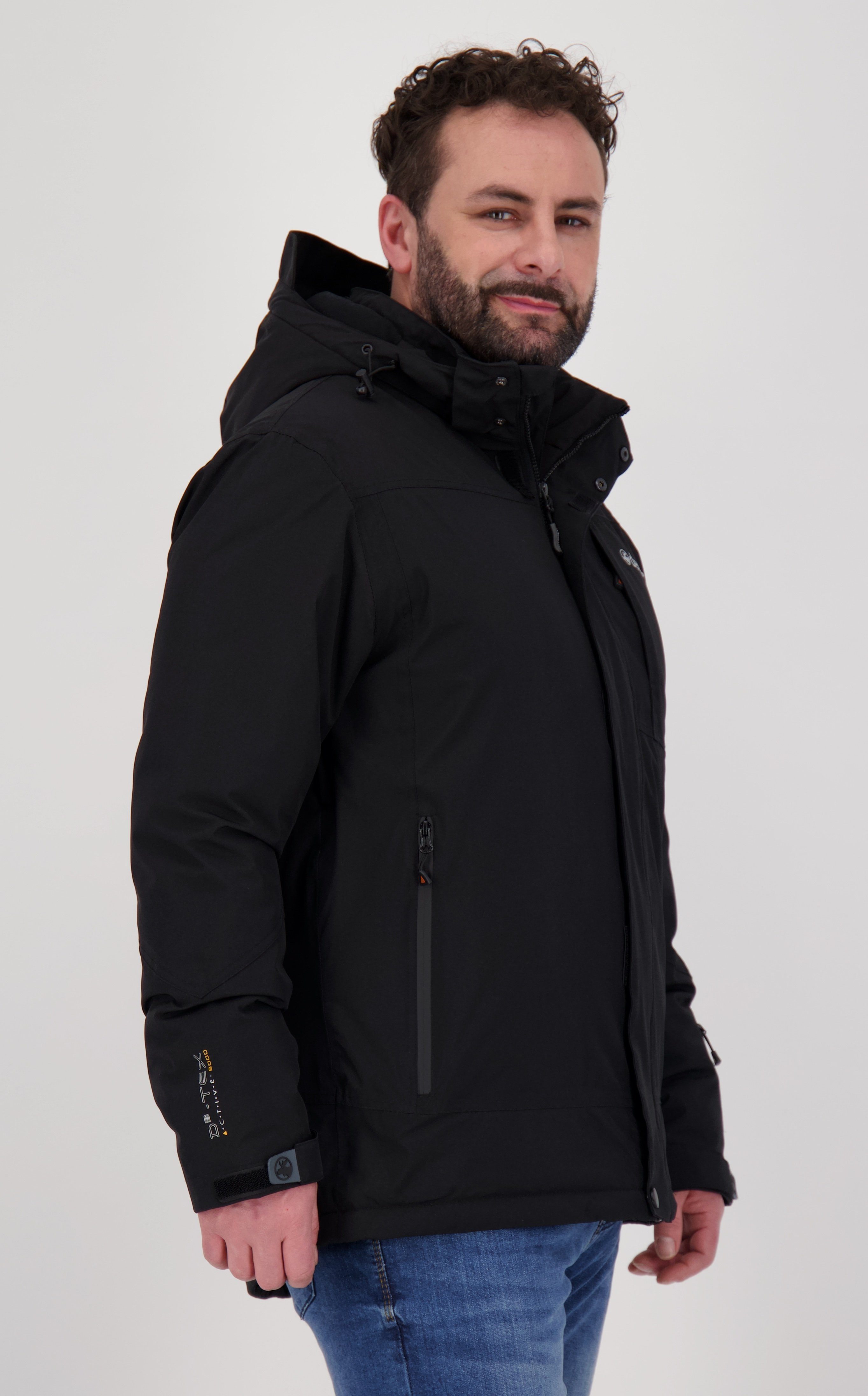 erhältlich DEPROC MONTREAL in Größen mit MEN Großen NEW CS abnehmbarer Kapuze, black auch Winterjacke Active