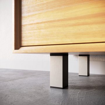 sossai® Möbelfuß Design-Möbelfüße, 4er & 8er Set, höhenverstellbar MFV1, Farbe: Inox, (4-St), Farbe: Inox