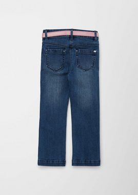 s.Oliver Stoffhose Jeans / Regular Fit / Mid Rise / Straight Leg Rüschen, Waschung, Schmuck-Detail