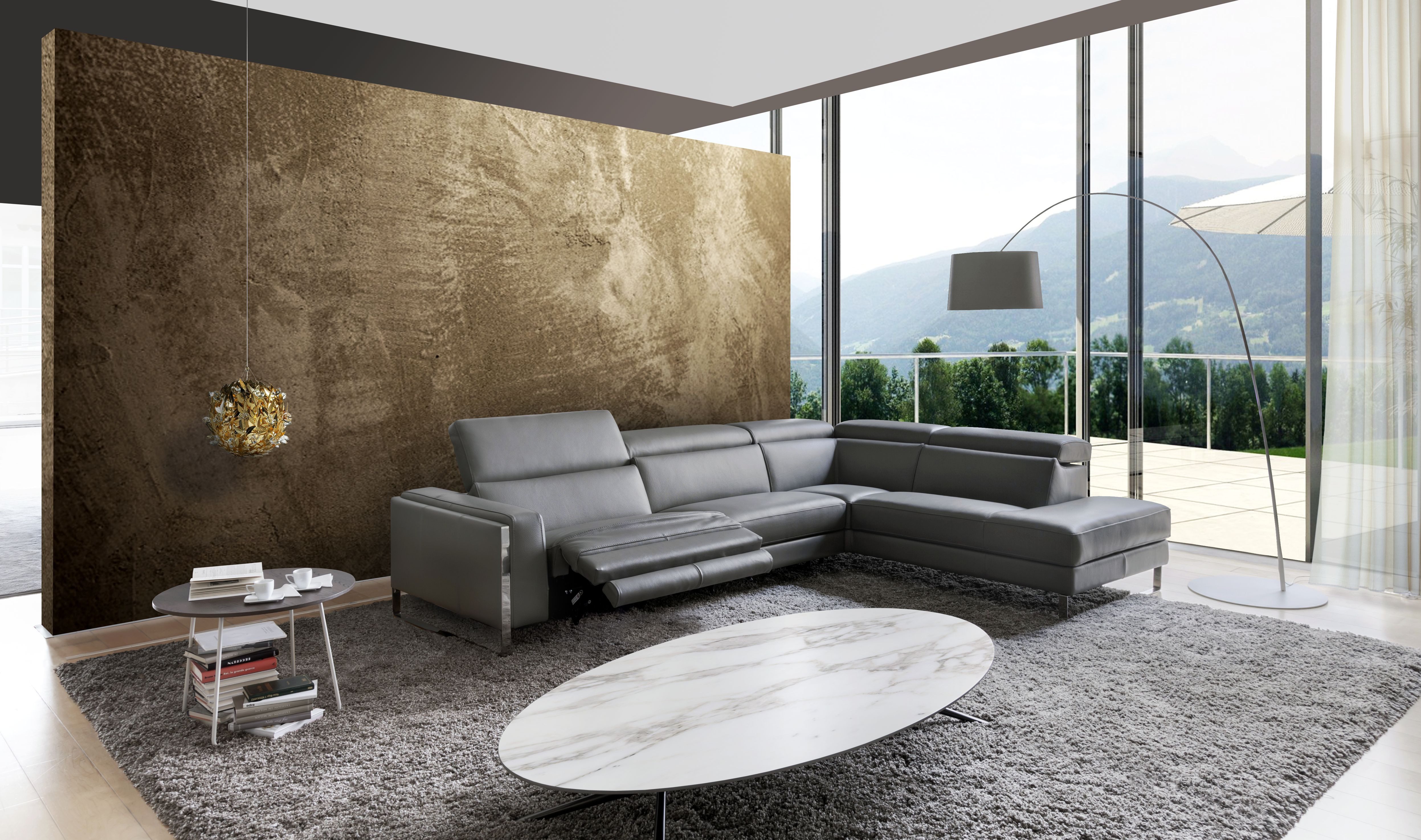 CALIA ITALIA Ecksofa Pier, Design und erstklassiger Sitzkomfort im Einklang, L-Form, mit elektrischer Relaxfunktion, in hochwertigem Lederbezug