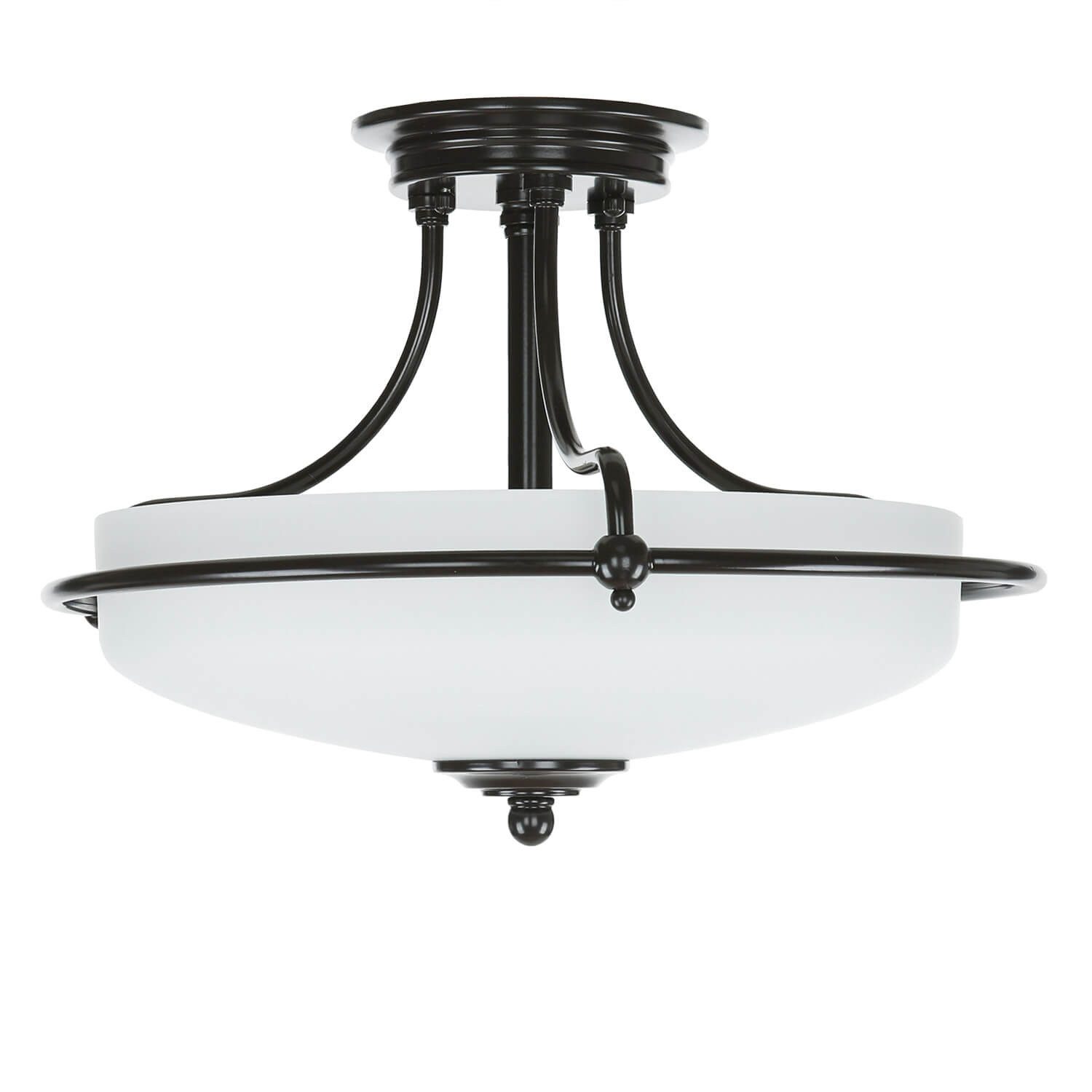 Licht-Erlebnisse Deckenleuchte ASPERO, ohne Leuchtmittel, Deckenlampe E27 Creme Bronze Glas Metall Jugendstil Beleuchtung
