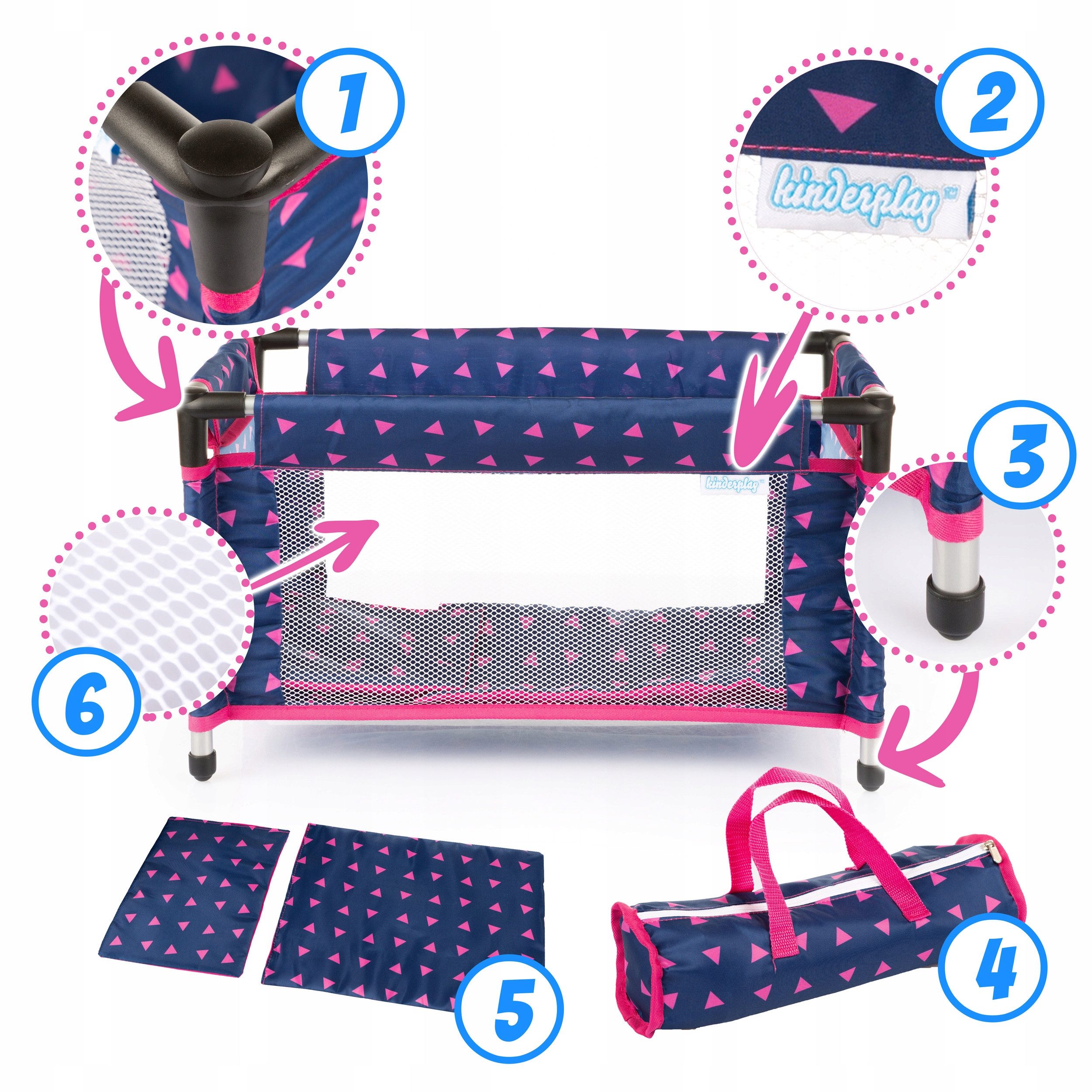 kinderplay Puppenbett Puppenreisebett mit Tasche – faltbar – für Puppen bis günstig online kaufen