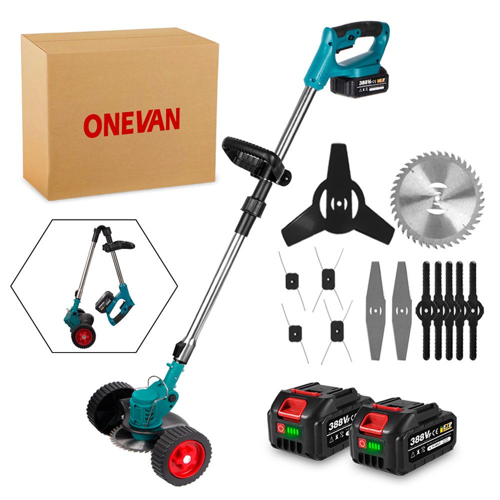 ONEVAN Akku-Rasentrimmer Elektrischer Rasentrimmer 4-in-1 Rasentrimmer günstig online kaufen