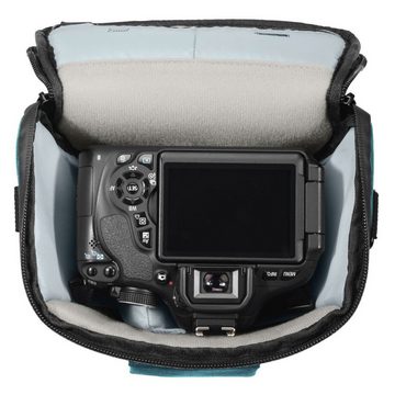 Hama Kameratasche Kamera-Tasche Colt 110 Trinidad Universal Hülle Blau, Case Schultergurt Tragegriff Zubehör-Fächer DSLR Kamera Systemkamera