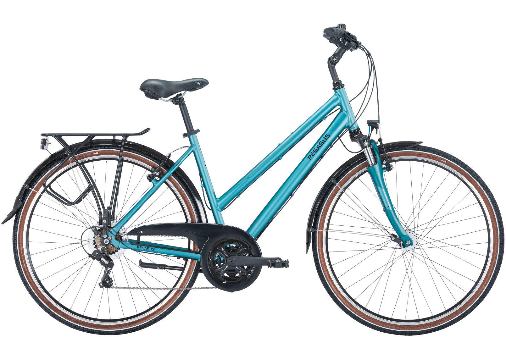 Pegasus Trekkingrad Pegasus Piazza 21 Damen Trapez hell blau 2025, 21 Gang SHIMANO Tourney RD-TY200, Kettenschaltung