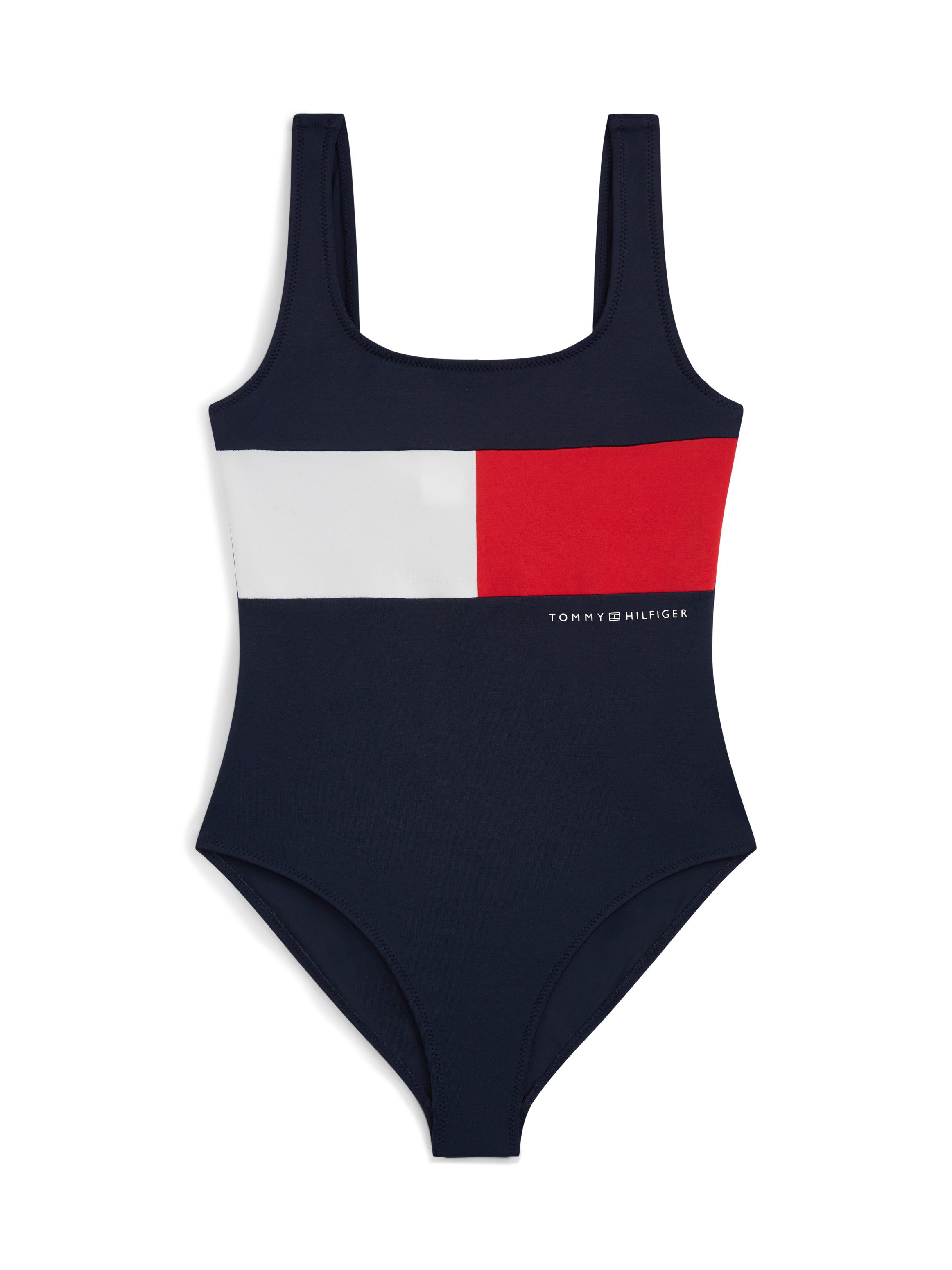 Tommy Hilfiger Swimwear Badeanzug mit quadratischem Ausschnitt, ungepolstert