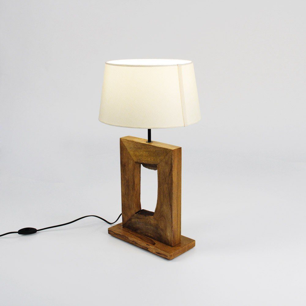 Licht-Trend Tischleuchte Timber Tischleuchte mit Holzfuß h41, 5cm Braun | Tischlampen