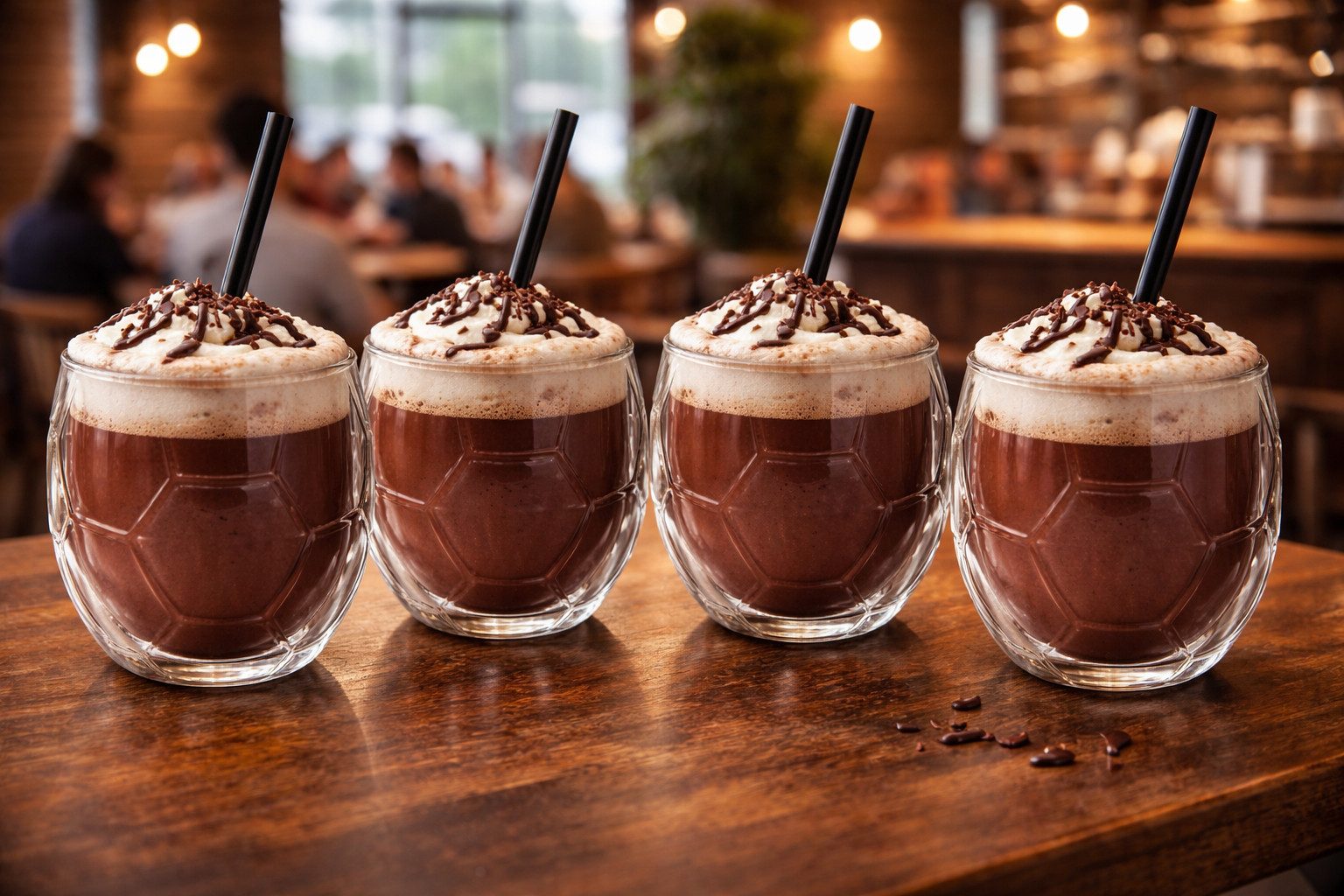 Feelino Gläser-Set 4x Latte Macchiato Glas Kaffeeglas Fußball 350ml Thermoglas, Glas