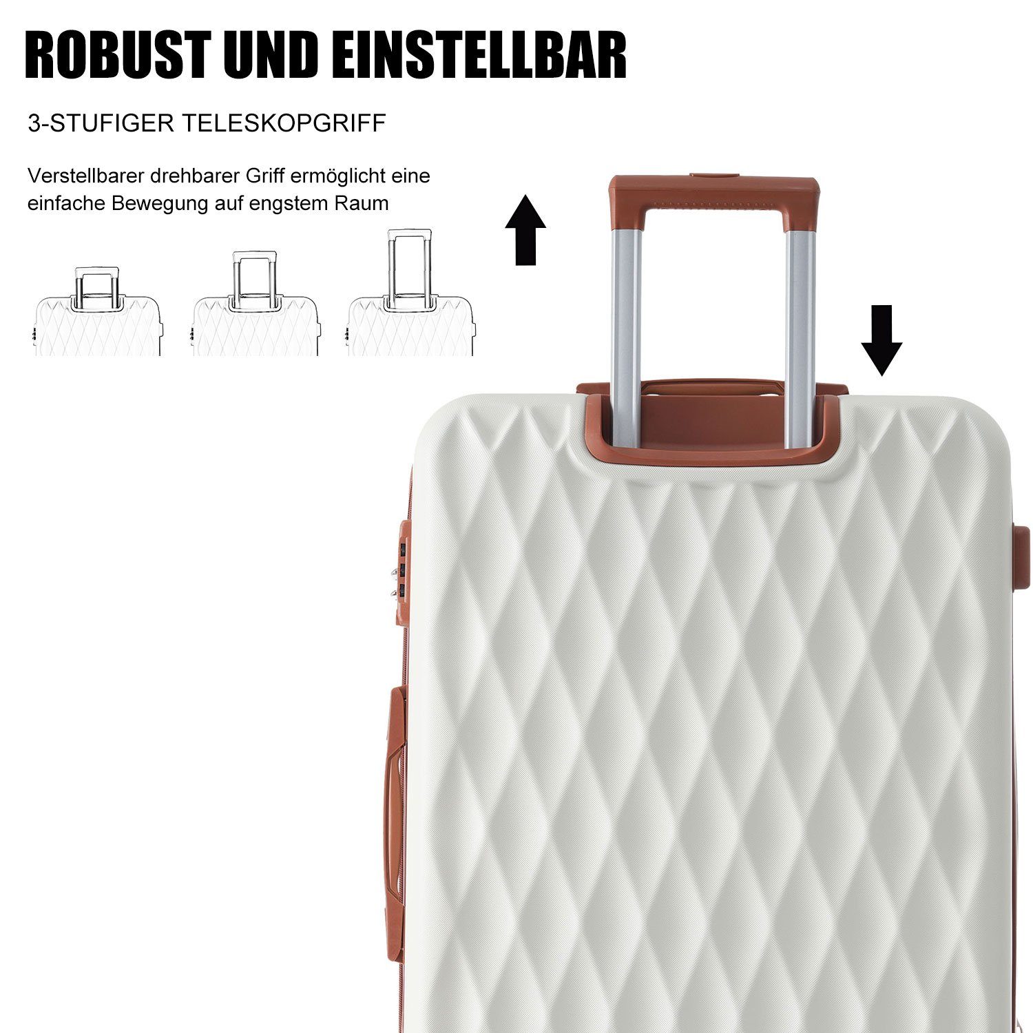 Flieks Hartschalen-Trolley, 4 Rollen, Hartschalenkoffer Handgepäcktrolley Reisekoffer, wasserdicht