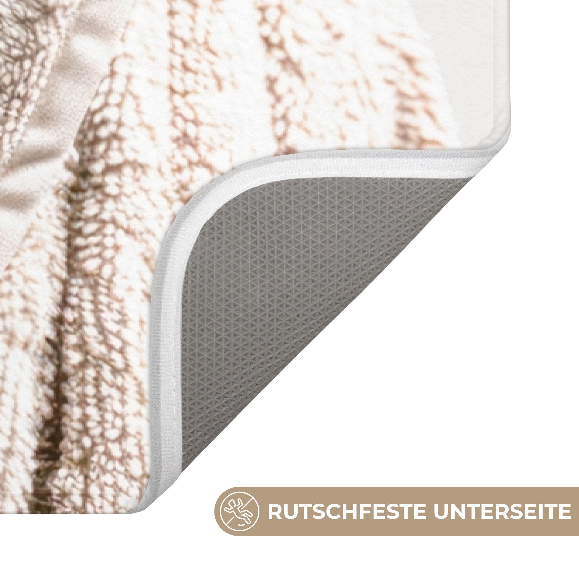 OnlyWow Badematte Schottischer Highlander - Bademantel - Kuh - Tiere, Höhe 10 mm, Polyester, Rechteckig, Badezimmerteppich, Badteppich, Rutschfest, Duschvorleger, Duschmatte