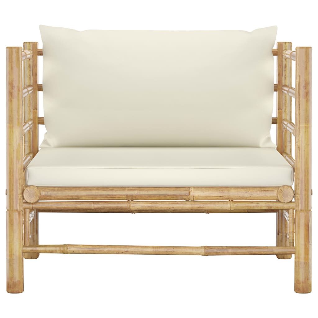 vidaXL Sofaelement Gartensofa mit Kissen Cremeweiß günstig online kaufen