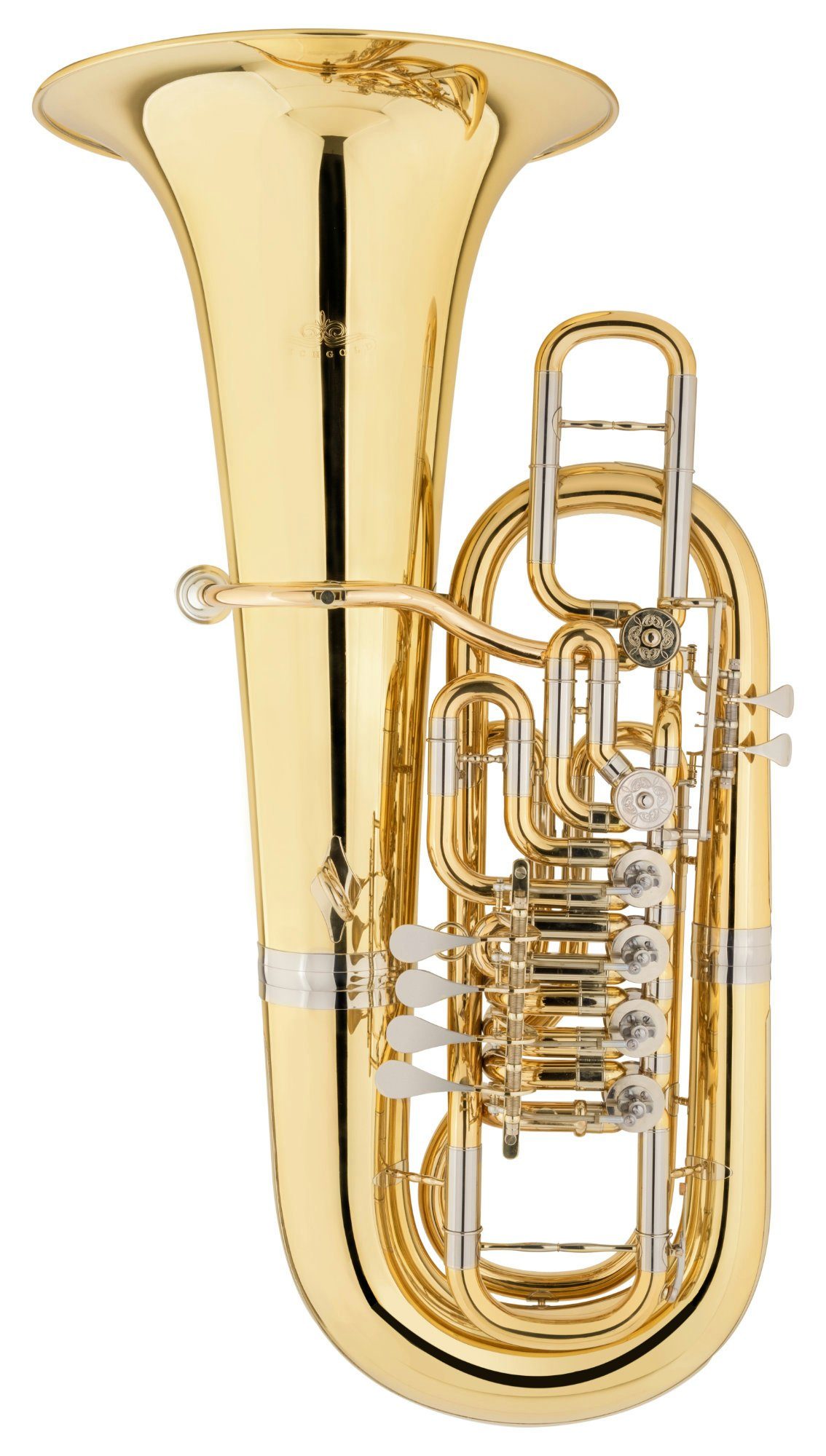 Lechgold Tube FT-20/6L F-Tuba - 4+2 Messing Ventile mit gravierten Ventildeckeln, Tuba Stimmung: F, Schallbecher: 42 cm