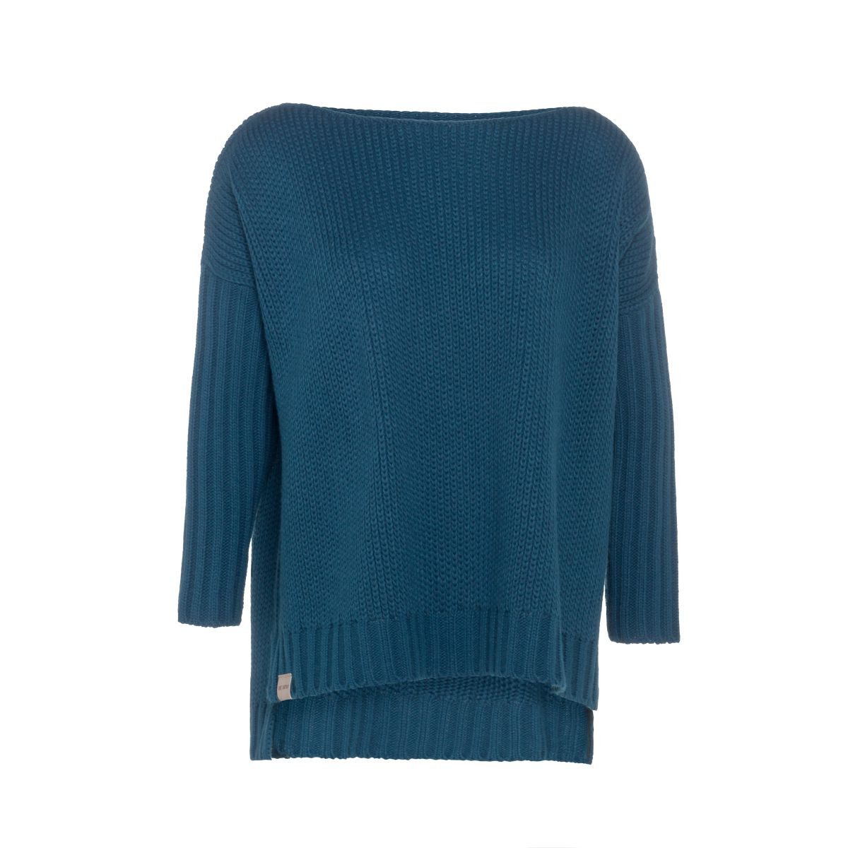 Knit Factory Strickponcho Kylie Pullover 46/54 Glatt Dunkelblau (1-tlg) Strickware Strickartikel Pullover Strickpullover