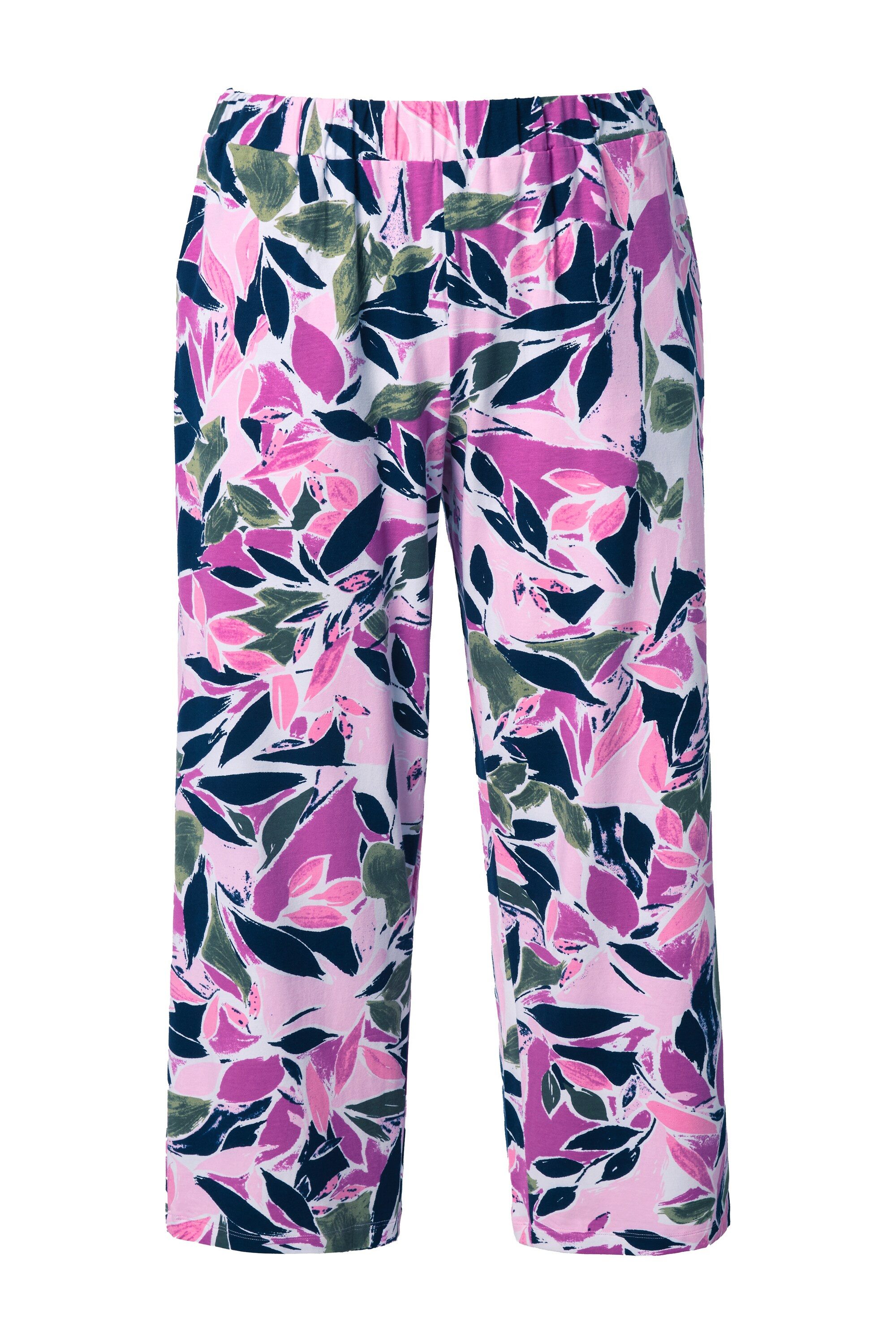 Ulla Popken Schlupfhose 7/8-Jerseyhose Blüten weites Bein Elastikbund günstig online kaufen