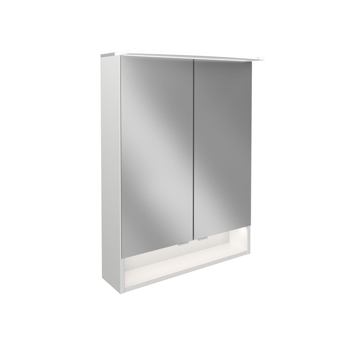 FACKELMANN Badezimmerspiegelschrank FACKELMANN LED Spiegelschrank B.STYLE / Badschrank mit gedämpften Scharnieren / Maße (B x