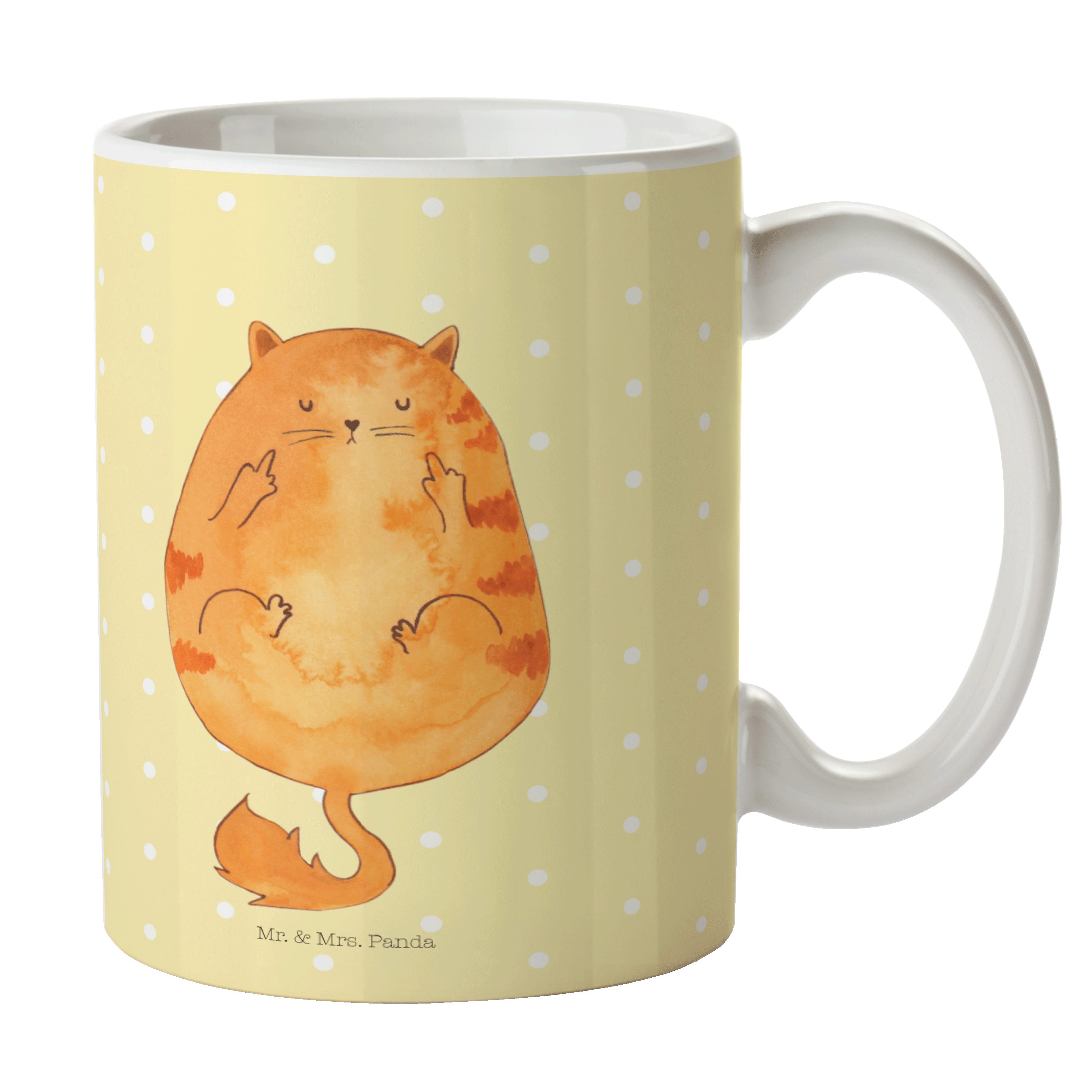 Mr. & Mittelfinger - Geschenk, Tiger, Gelb Keramik Ke, Kaffeebecher, - Tasse Katze Pastell Panda Mrs