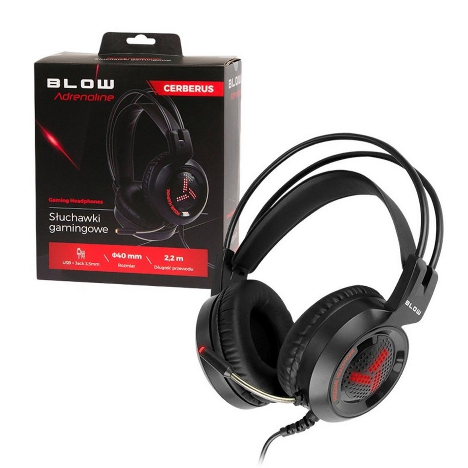 BLOW Gaming Headset für PC, Laptop mit Mikrofon Beleuchtung Over-Ear  Over-Ear-Kopfhörer