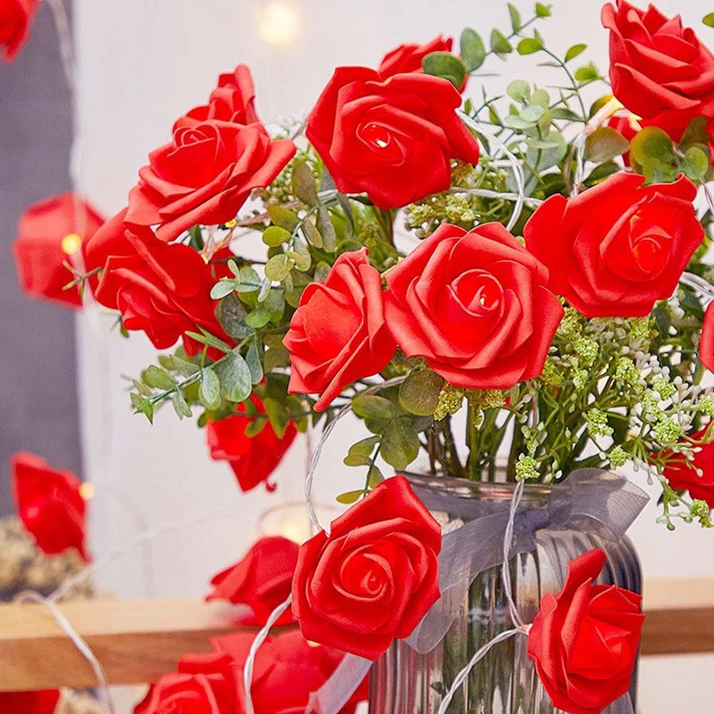 Qualra LED-Lichterkette Deko Rosen Lichterkette Blumen günstig online kaufen
