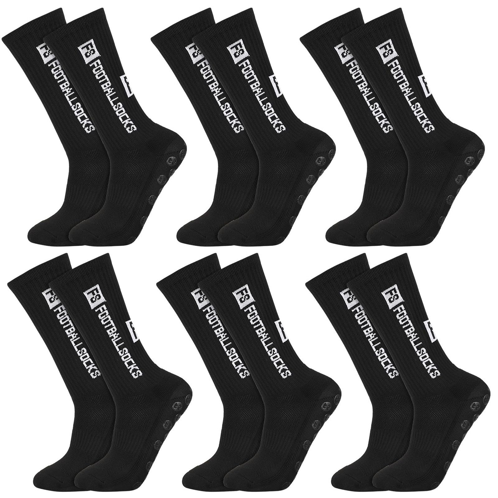 Sportsocken 6 Paar Fußball Socken Rutschfest Bequem Atmungsaktiv Schnell Trocknend