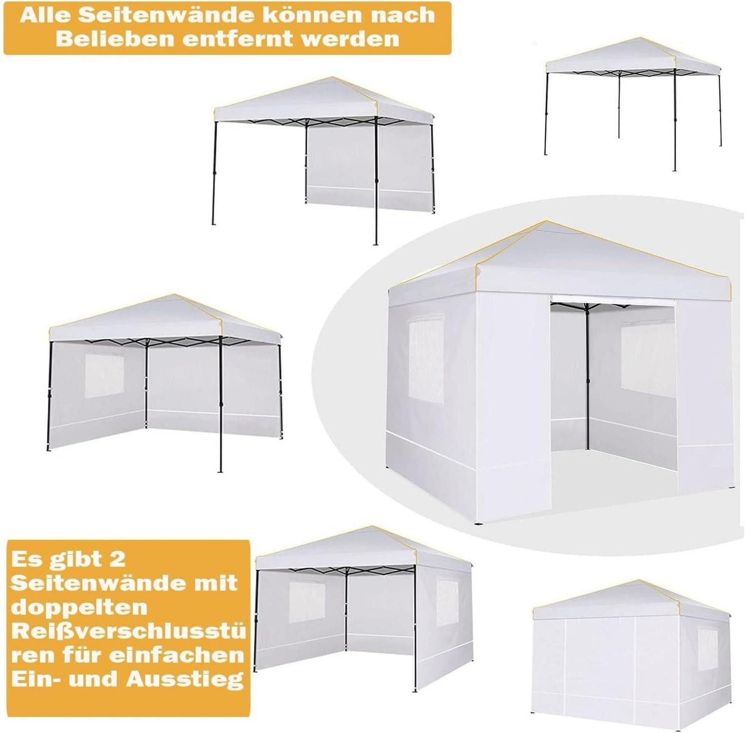 Thumbnail - COBIZI Faltpavillon Pavillon 3x3 Wasserdicht Stabil Faltpavillon UV-Schutz 50+ Partyzelt