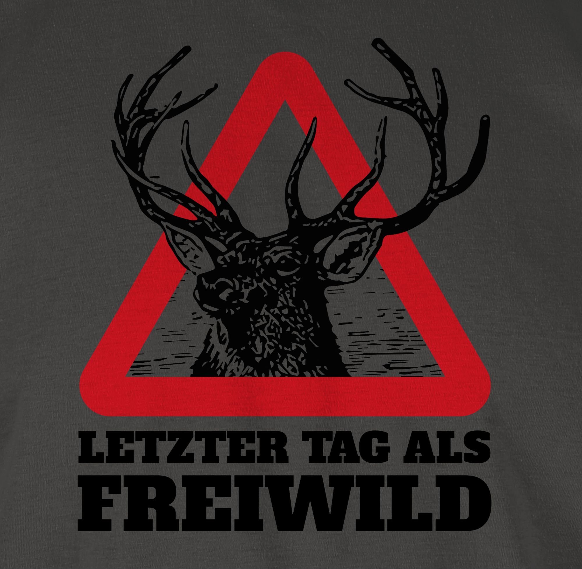 Shirtracer T-Shirt Letzter Tag Freiwild als 1 Dunkelgrau Männer JGA