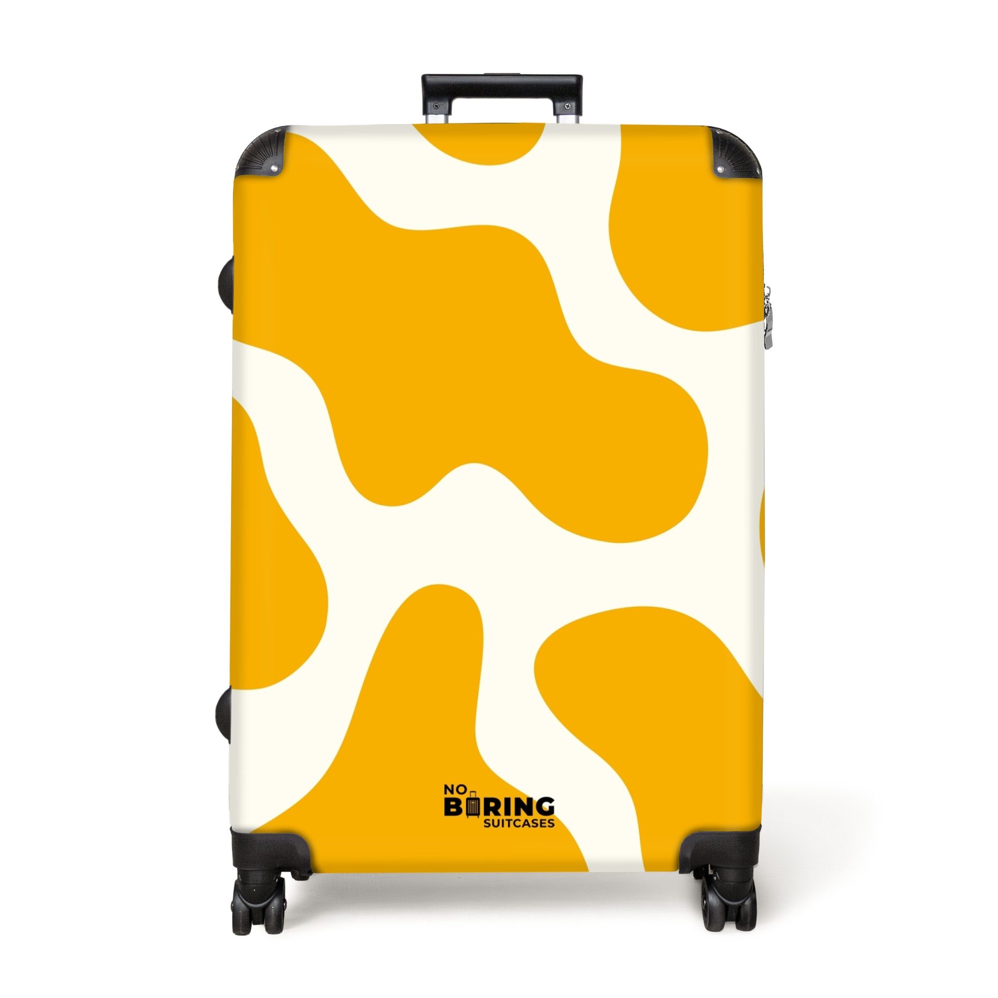 NoBoringSuitcases.com© Hartschalen-Trolley Weiß mit gelben Flecken günstig online kaufen