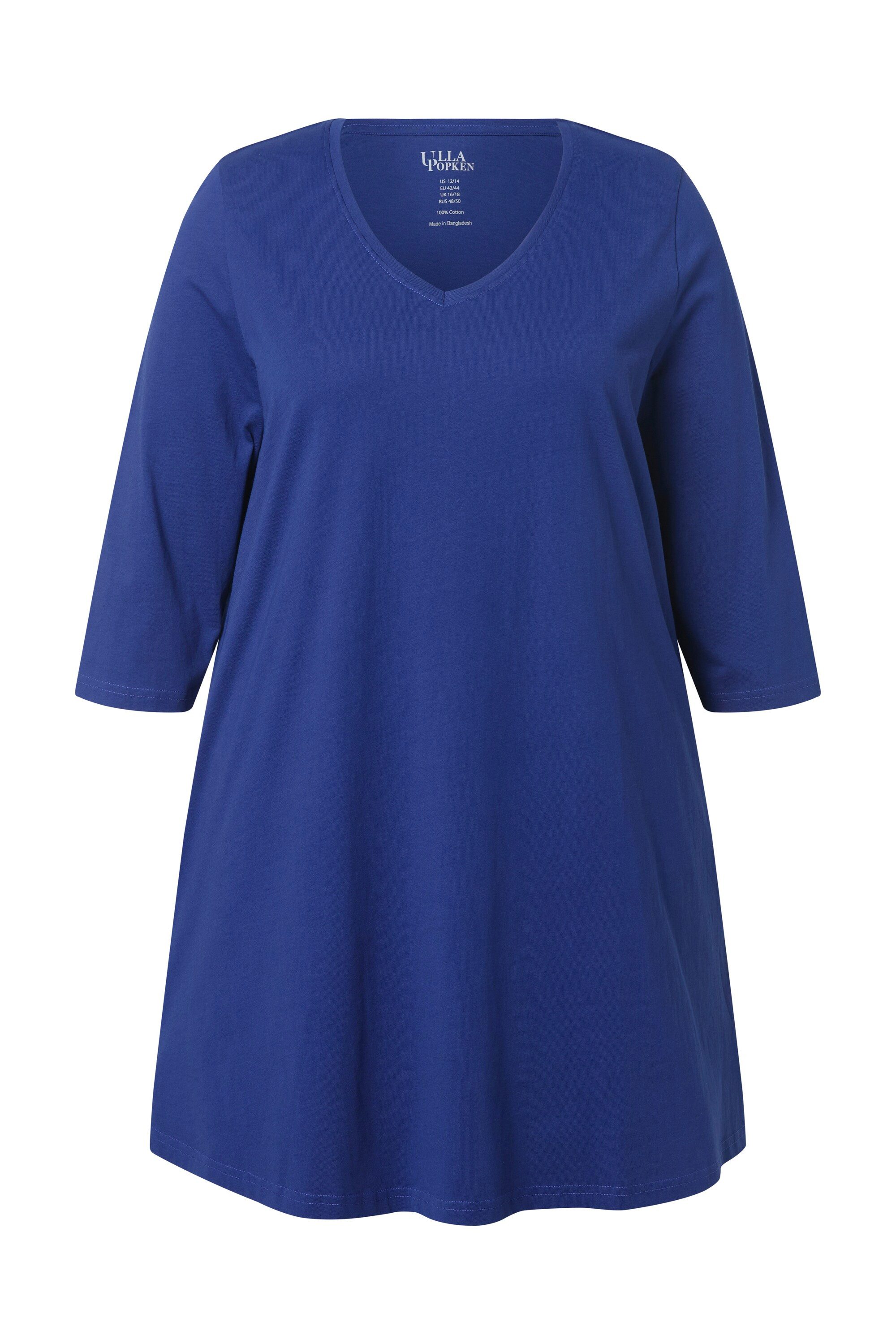 Ulla Popken Longshirt Longshirt A-Linie V-Ausschnitt günstig online kaufen