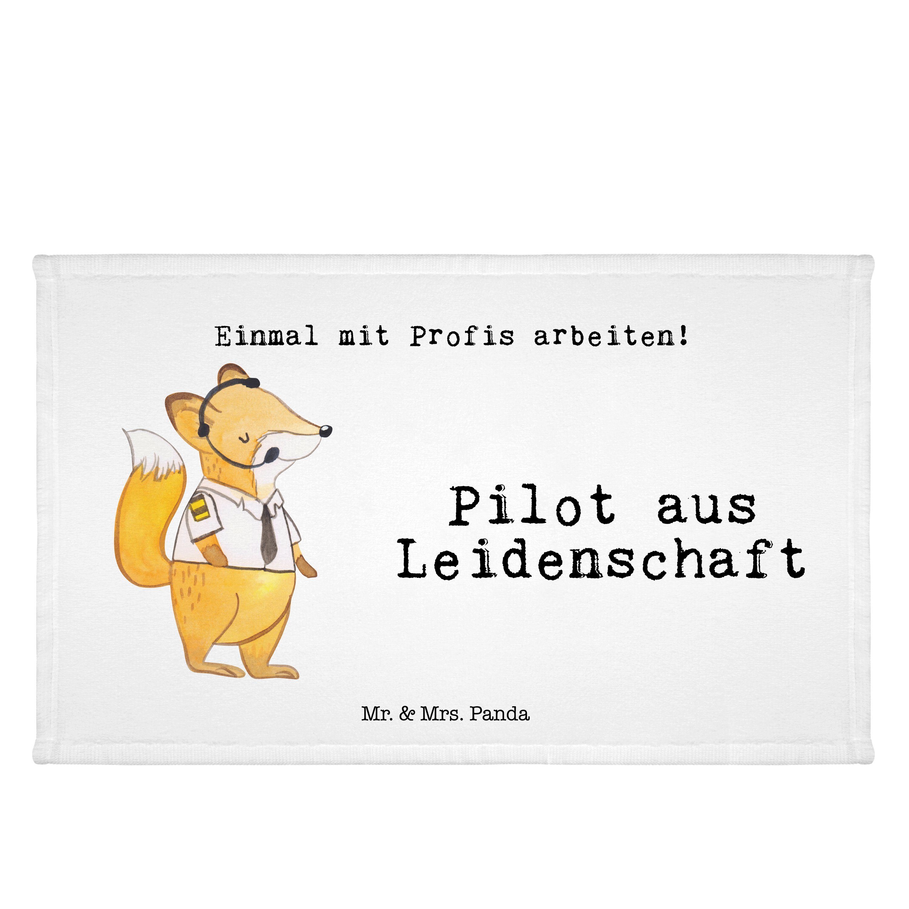 Pilot Geschenk, (1-St) - & Handtuch Dankeschön, Weiß aus Flugz, Leidenschaft Panda Frottier, - Mrs. Mr.
