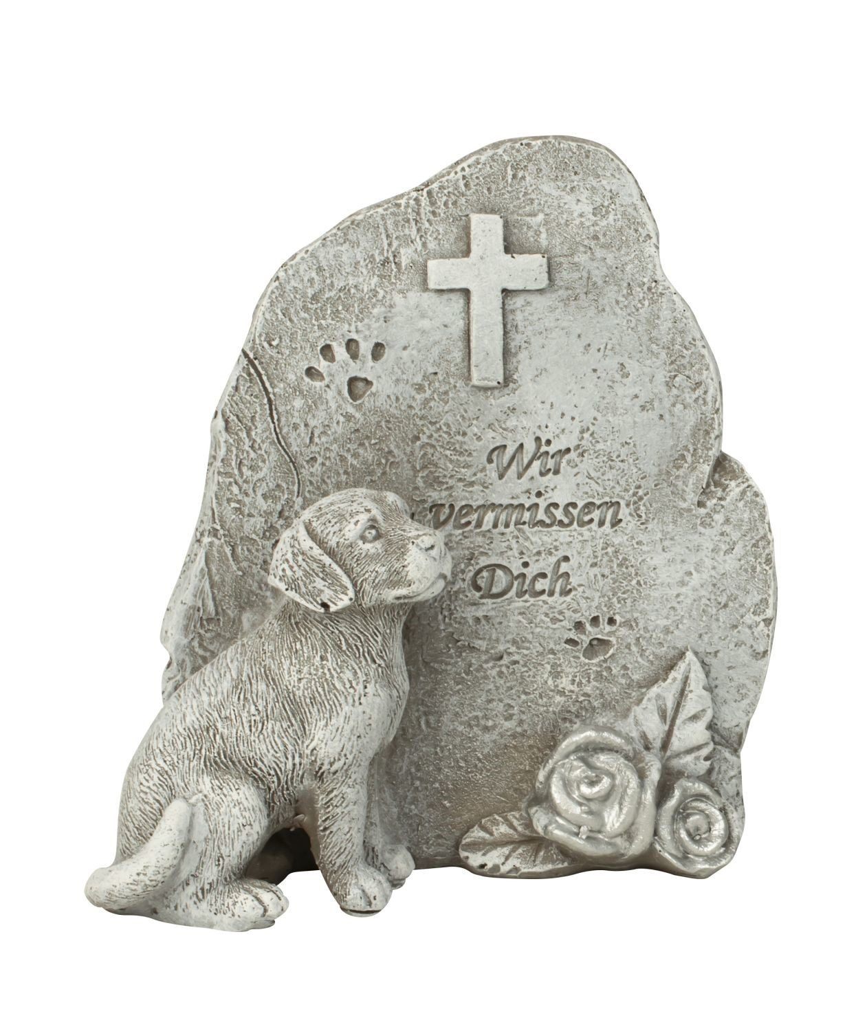 Mel-O-Design Dekofigur Grabstein mit Hund & Katze "Wir vermissen Dich" (Stück, 1 St., 1), mit Inschrift