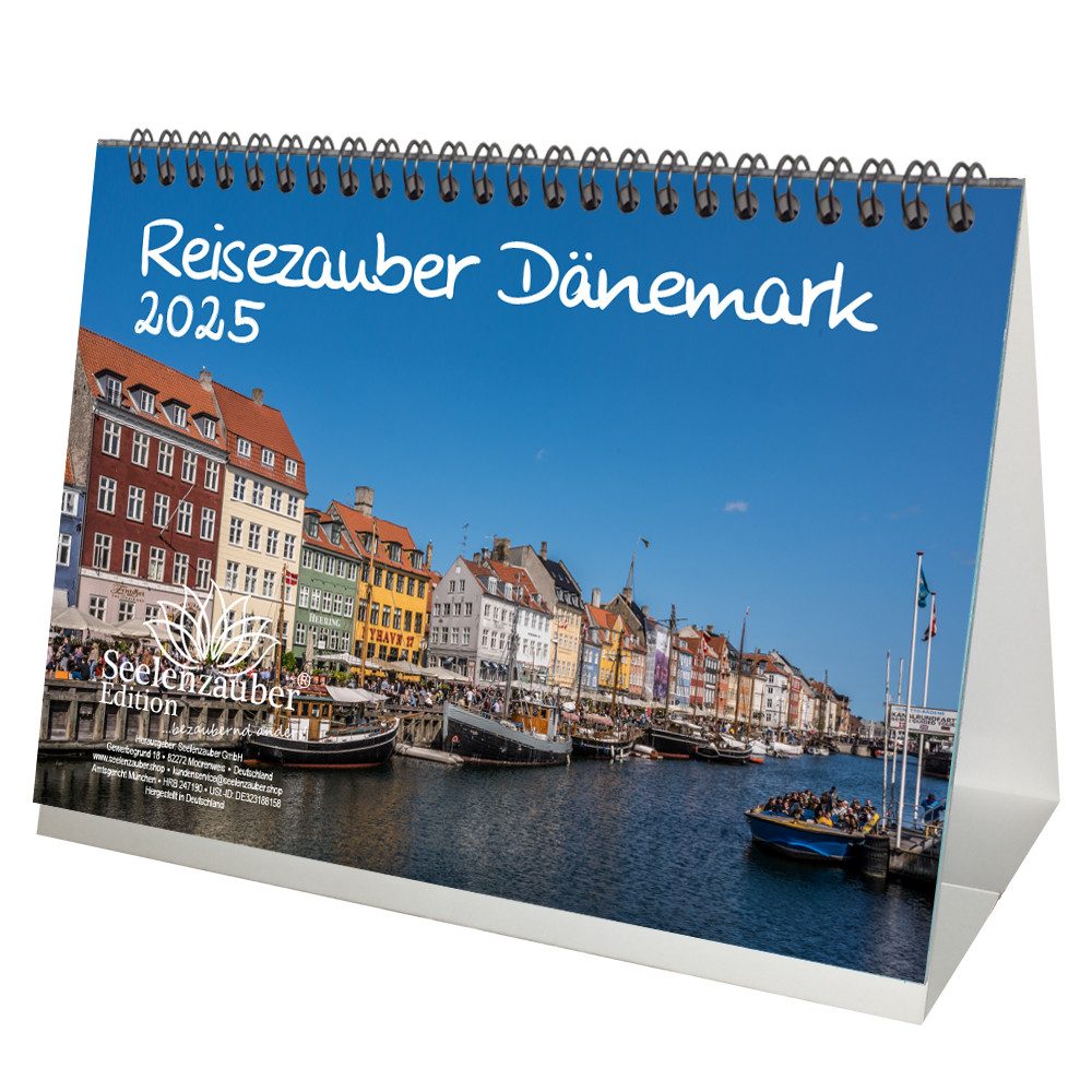 Seelenzauber Tischkalender Reisezauber Dänemark DIN A5 Kalender für 2025 Kopenhagen Urlaub